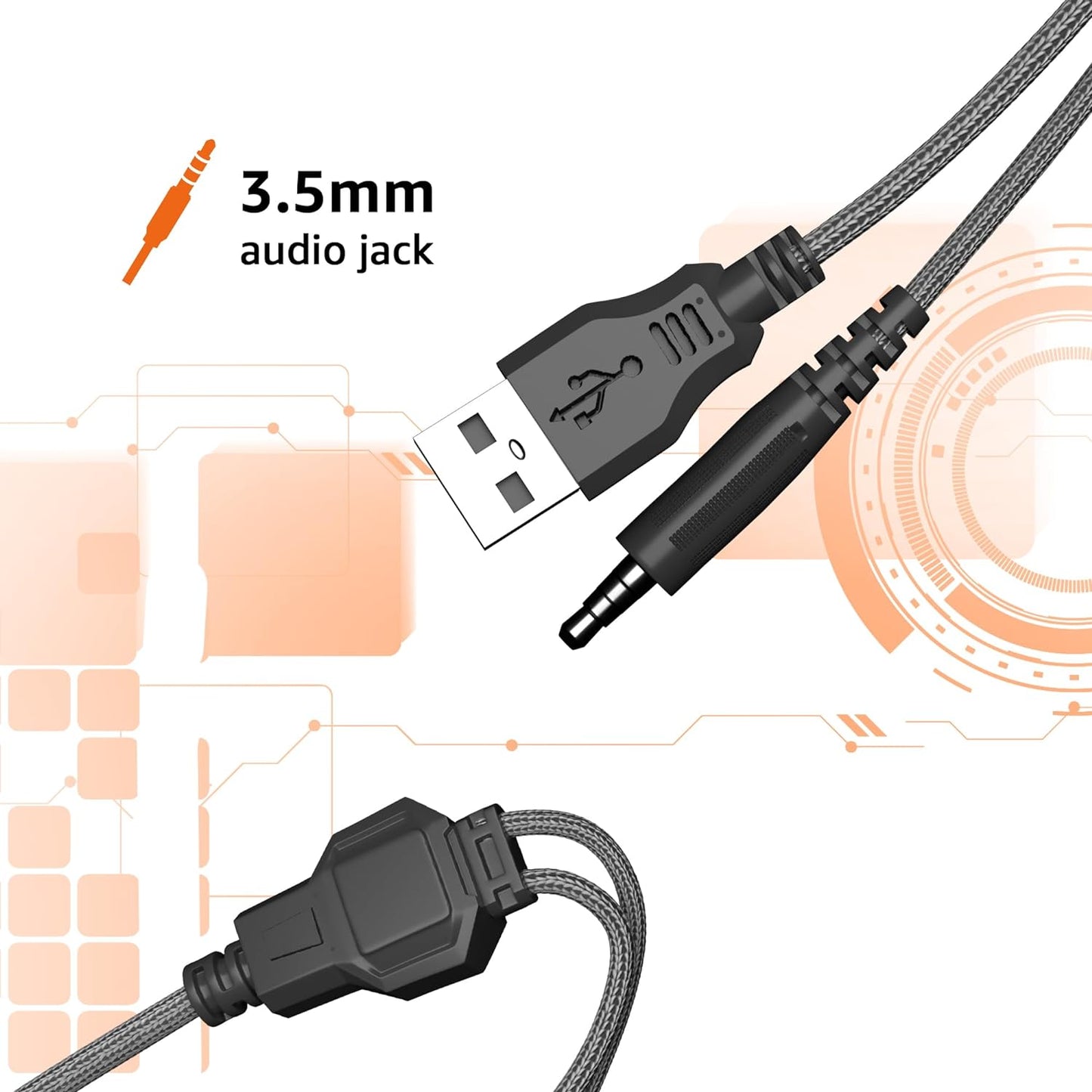 (Open Box) Amazon Basics Wired Over Ear Gaming Headphone with Mic for PC | 50mm Drivers | with 2m Cable (Black)
