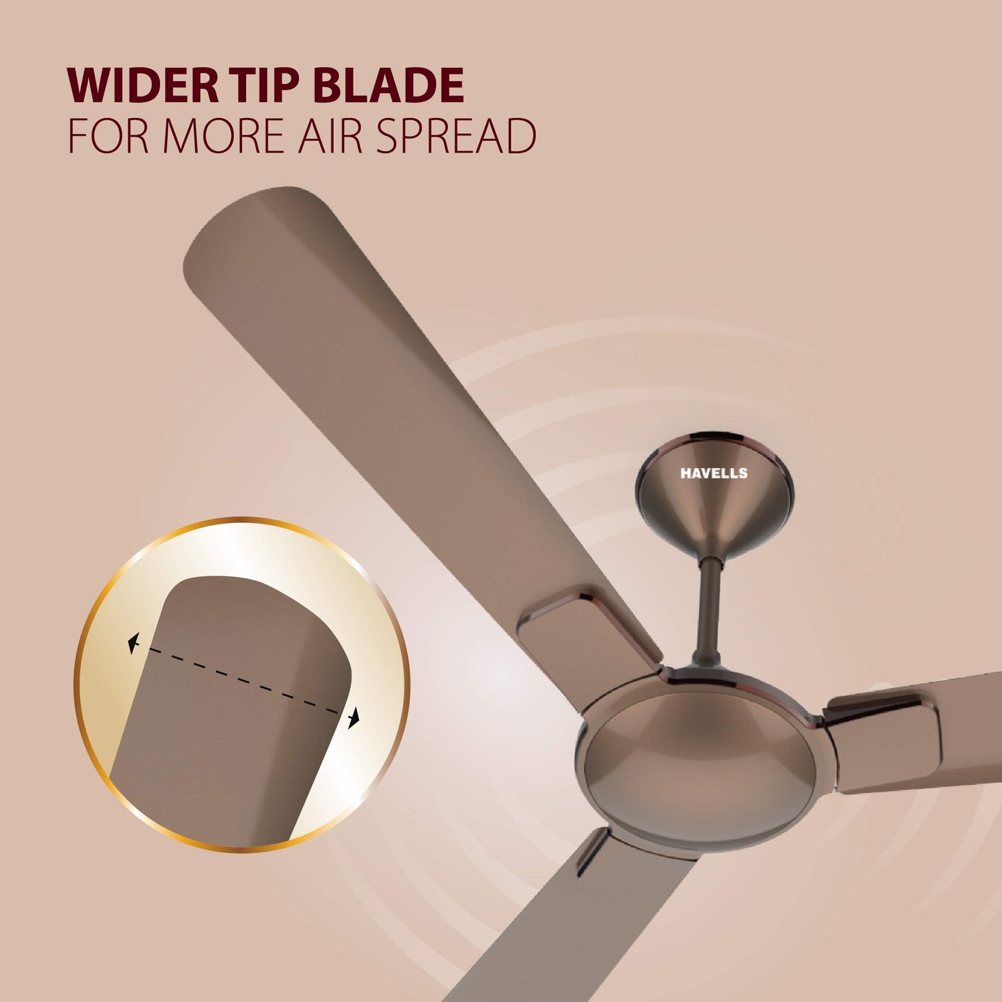 Havells 1200 mm FAN ENTICER ES BEIGE COPPER, 2 Star