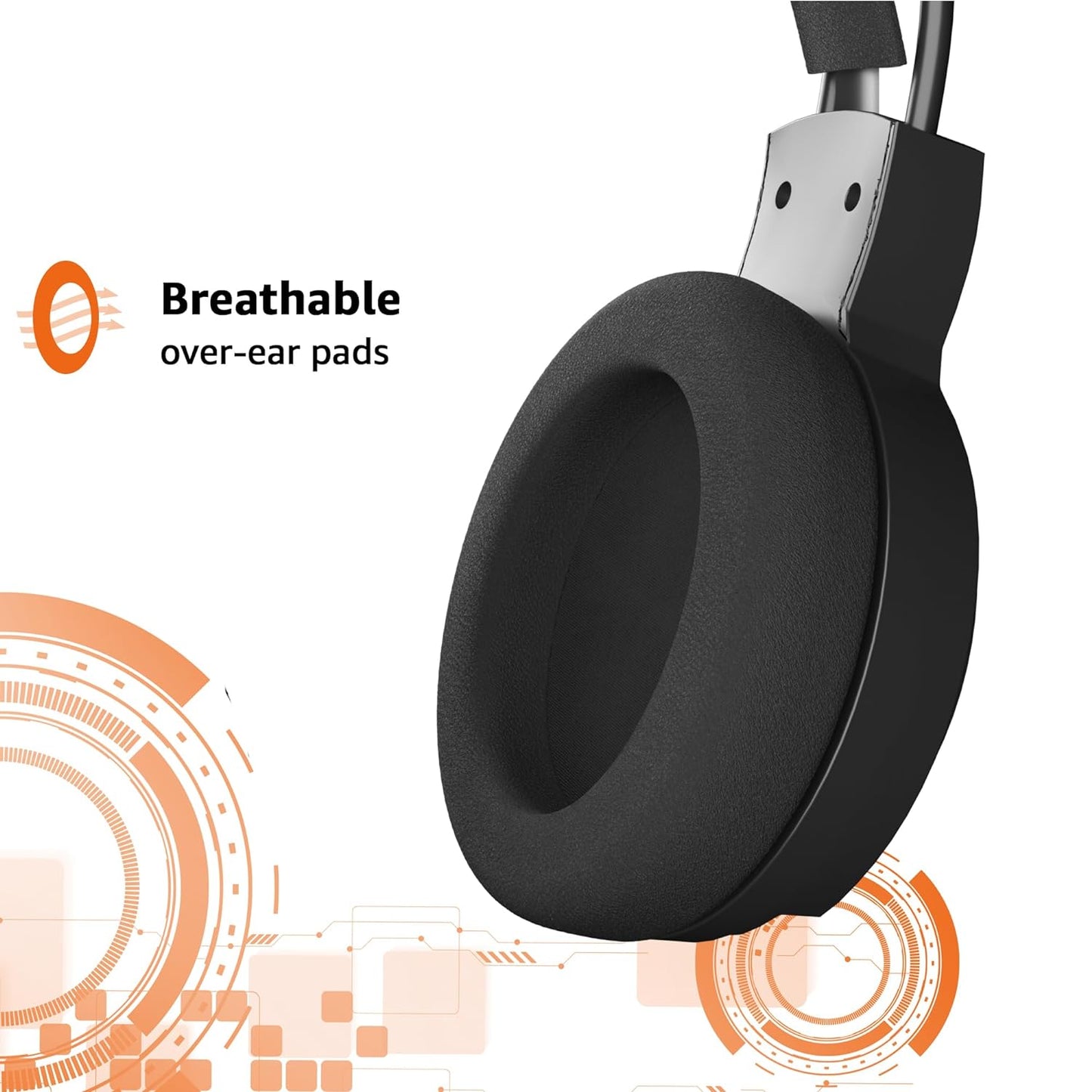 (Open Box) Amazon Basics Wired Over Ear Gaming Headphone with Mic for PC | 50mm Drivers | with 2m Cable (Black)