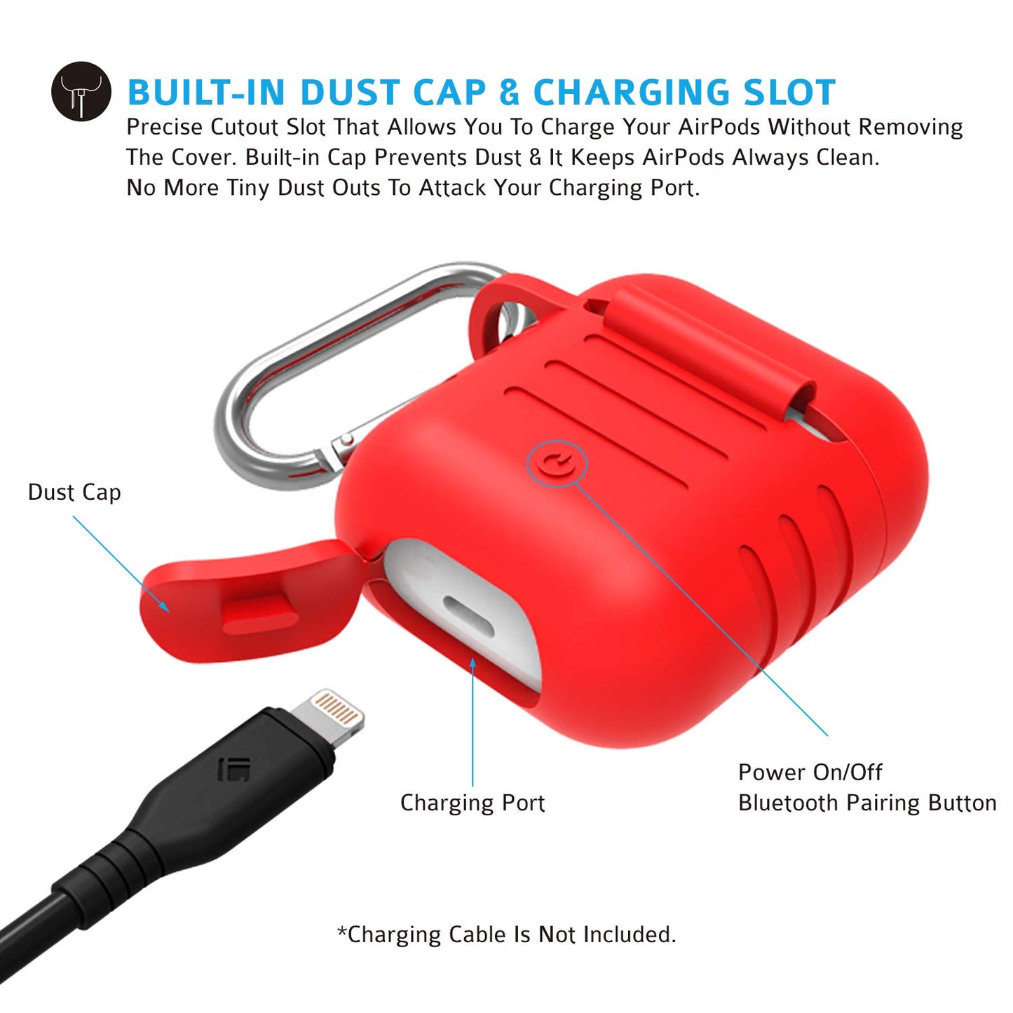 (Open Box) Tizum Apple AirPod Case (Blood Red)