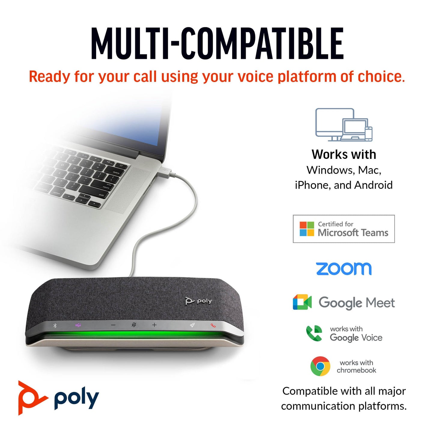 (Open Box)Poly Sync 40 Microsoft Teams USB-A, USB-C & Bluetooth Smart Speakerphone 216875-01