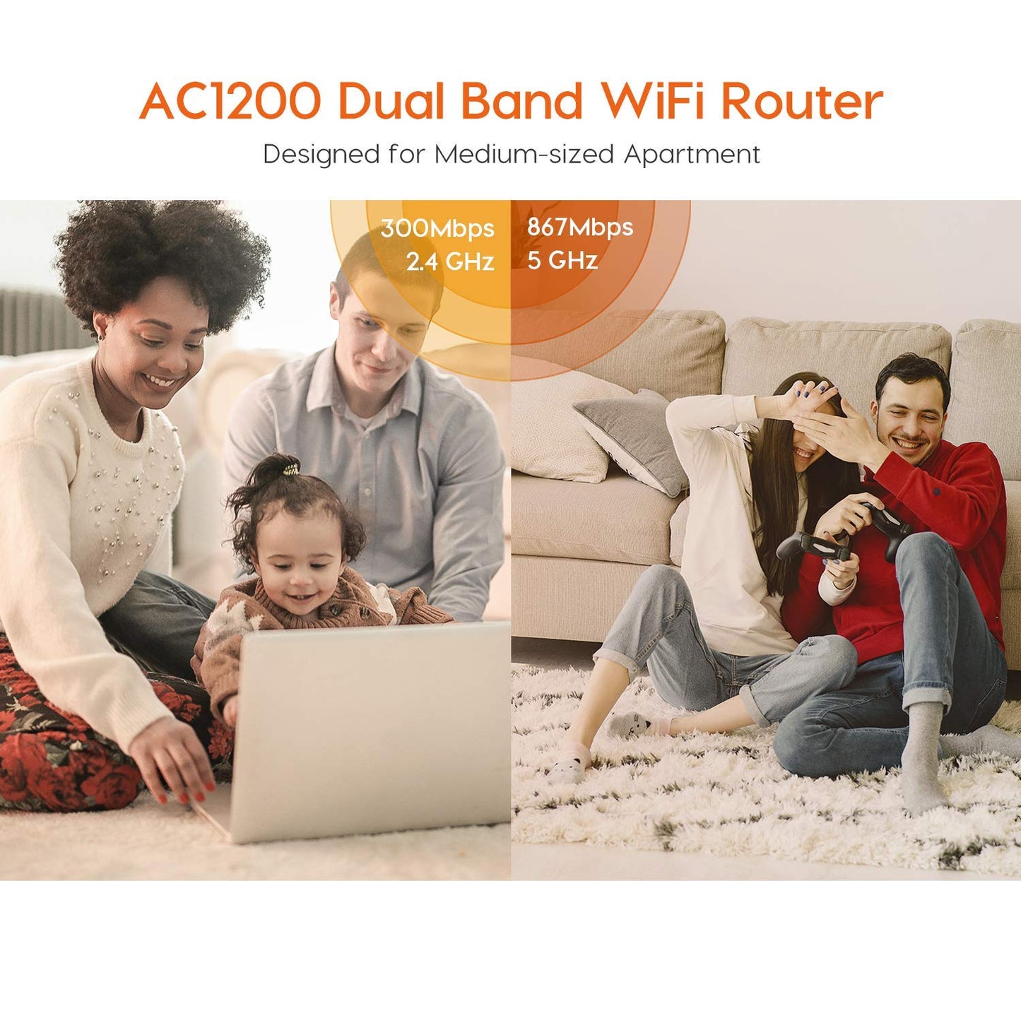 (Open Box) Tenda AC21 2100Mbps Dual Band Gigabit Wireless Router, MU-MIMO, Easy Setup, Supports Guest Network, Parental Control, Client Filter, IPv6 (Black, Not a Modem)