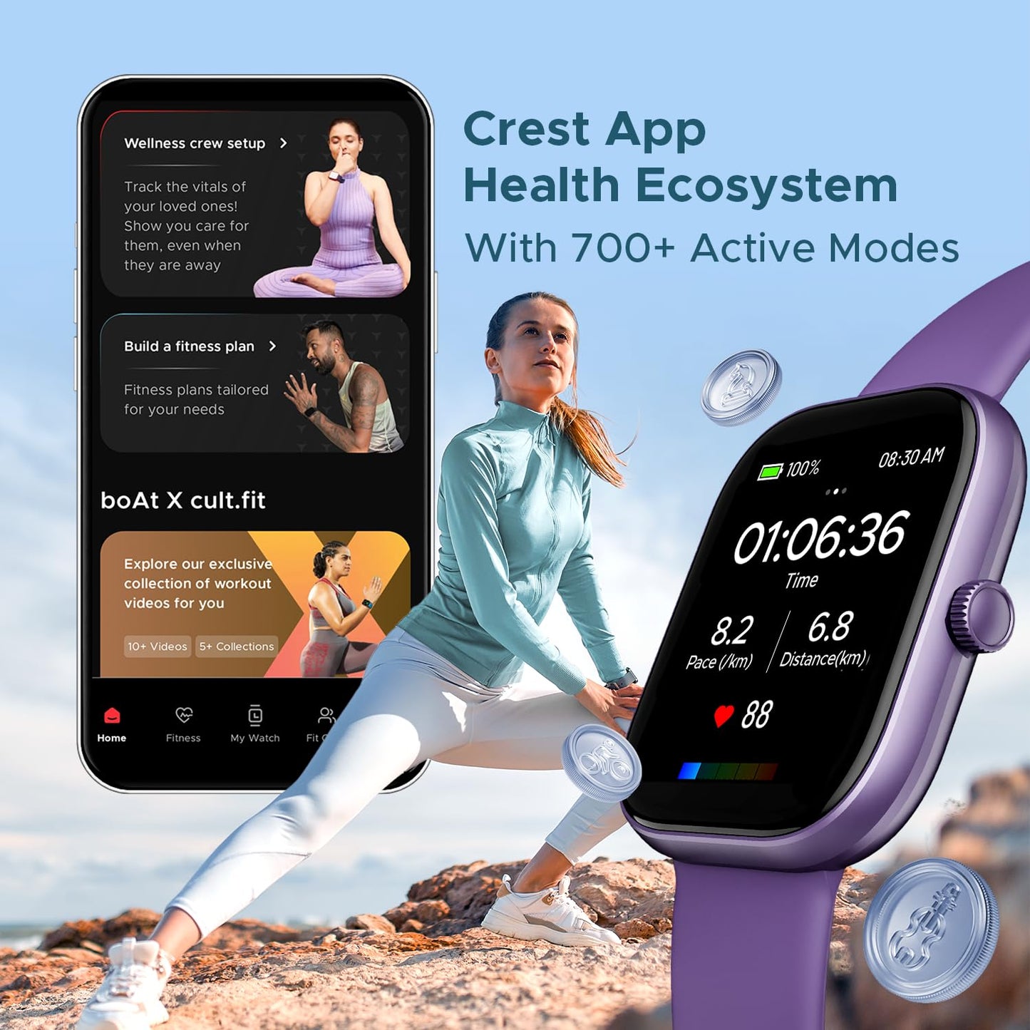 (Open Box) boAt Wave Sigma w/ 2.01" (5.1 cm) HD Display,Bluetooth Calling, Coins, DIY Watch Face Studio, 700+ Active Modes, HR&SpO2 Monitoring, Energy and Sleep Scores, Smart Watch for Men & Women(Active Black)