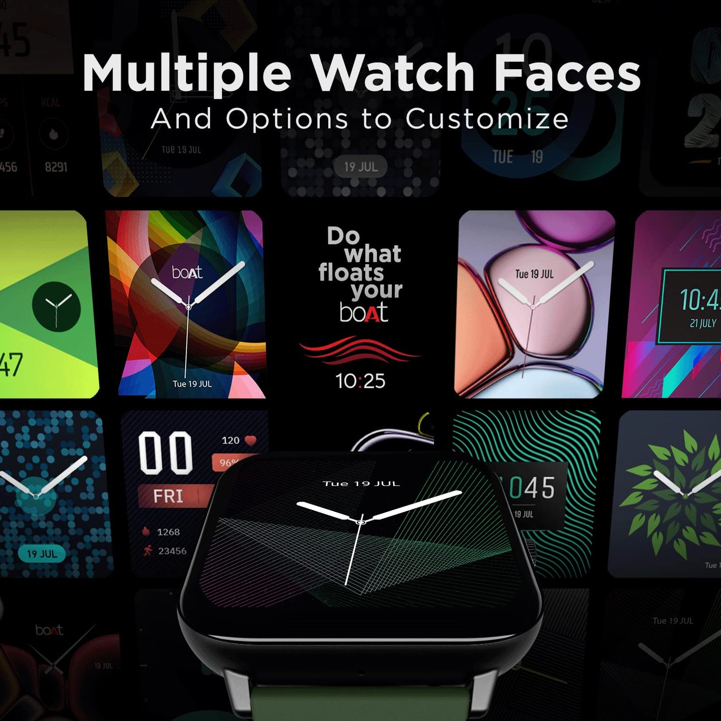 (Open box)boAt Wave Ultima Max Smart Watch w/ 1.9" & 2.5D Curved Display, Wireless Charging w/Upto 10 Days Battery Life, Multiple Watch Faces, HR & SpO2 Monitoring, 25 Sports Modes, IP68(Olive Green)