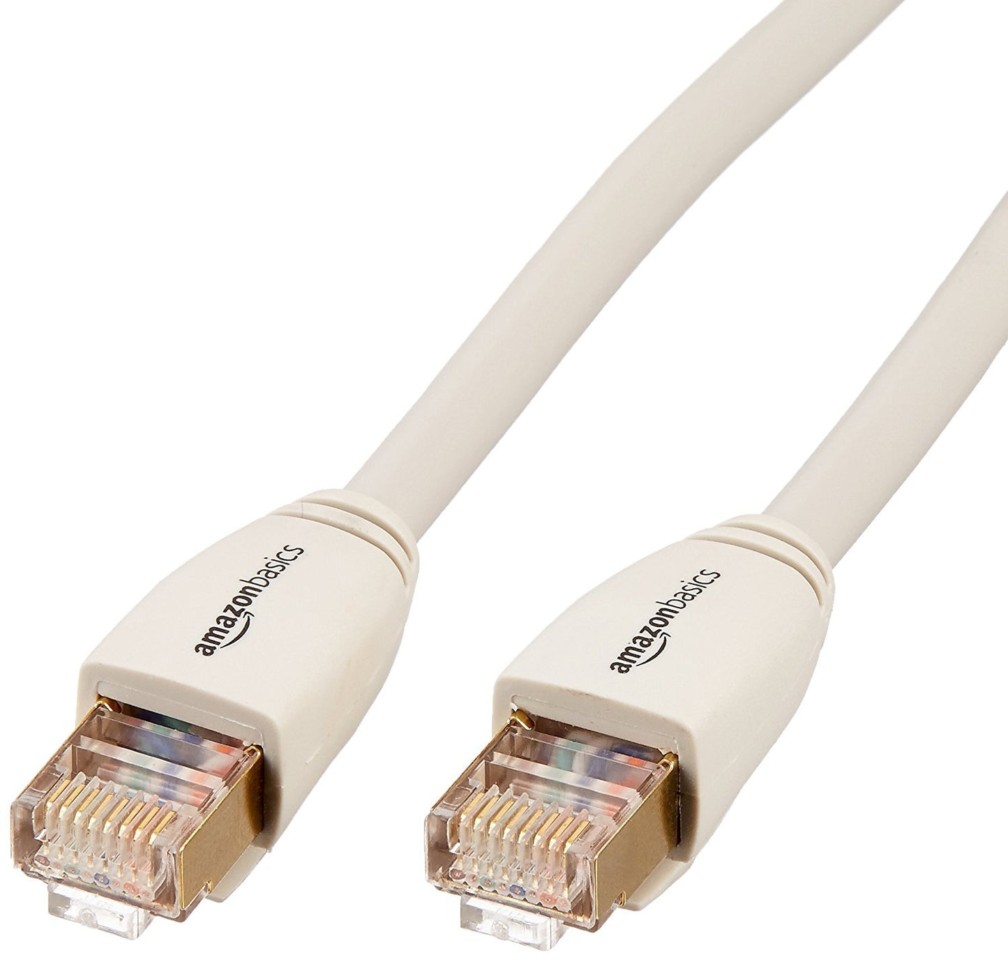 (Open Box) Amazon Basics HL-007289 RJ45 Cat7 Network Ethernet Patch/LAN Cable for Security Camera - 15 Feet (White)