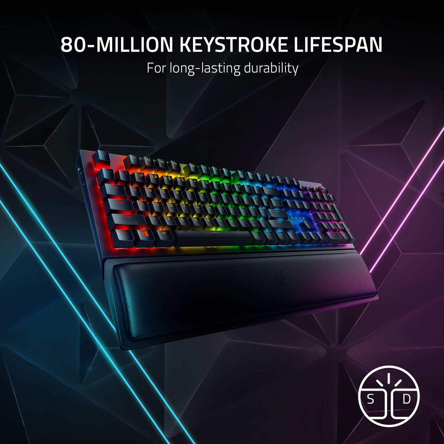 (Open Box) Razer BlackWidow V3 Pro Mechanical Wireless Gaming Keyboard: Green Mechanical Switches - Tactile & Clicky - Chroma RGB Lighting - Doubleshot ABS Keycaps - Transparent Switch Housing - Bluetooth/2.4GHz
