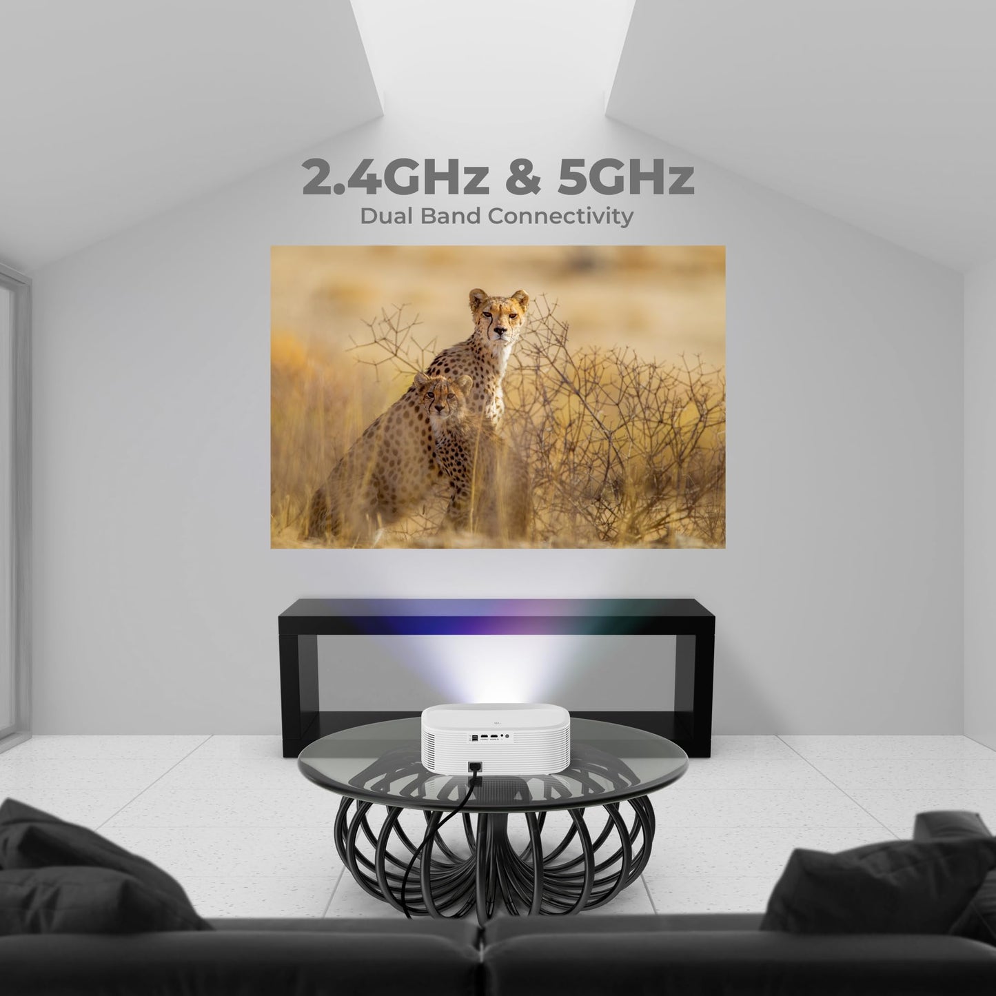 (Open Box) ZEBRONICS PIXAPLAY 15 Smart LED Projector with Dolby Audio, 5500 lumens, 4K Support, 180 Inch Screen Size, Supports Miracast, Bluetooth, USB, HDMI, WiFi, APP Support, 1080p Native