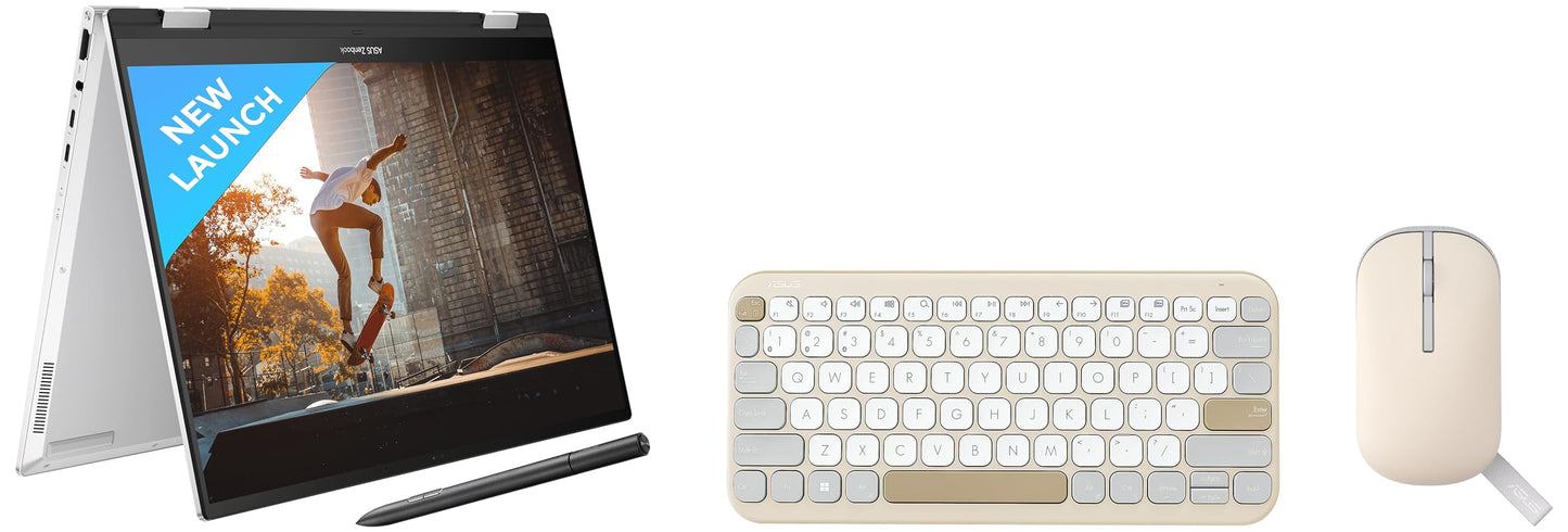 (Brand Refurbished) ASUS Zenbook 14 Flip OLED (2023), Intel Core Evo I7-1360P 13Th Gen, 14" (35.56 Cm) 2.8K 90Hz OLED, (16Gb Ram & 1Tb Ssd), Up3404Va-Kn753Ws Eos 2 Messenger Bag (Black) - Windows