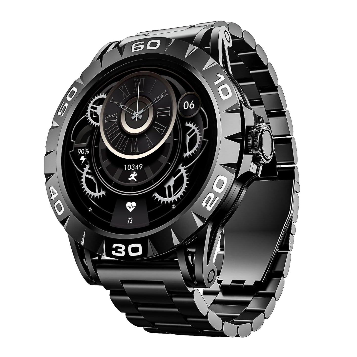 (Open Box) boAt Enigma Z30 w/ 1.39" (3.5 cm) HD Display, Bluetooth Calling,Luxurious Metal Body, HR&SpO2Monitoring, Functional Crown, Widget Control, 100+ Cloud Watch Faces, IP67(Classic Silver)