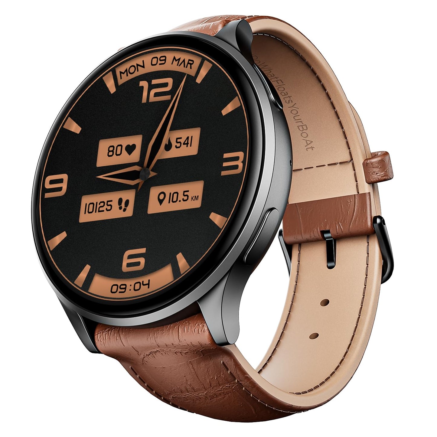 (Without box)boAt Lunar Orb w/ 1.45" (3.6 cm) AMOLED Display, BT Calling, DIY Watch Face Studio, Coins, Crest App Health Ecosystem, Live Cricket & Football Scores, IP67, Smart Watch for Men & Women(Active Black)