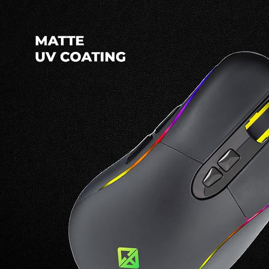 (Open Box) Cosmic Byte Equinox Alpha 5000DPI 7 Button Gaming USB Mouse, Pixart PMW3325 Sensor, Spectra RGB with Software