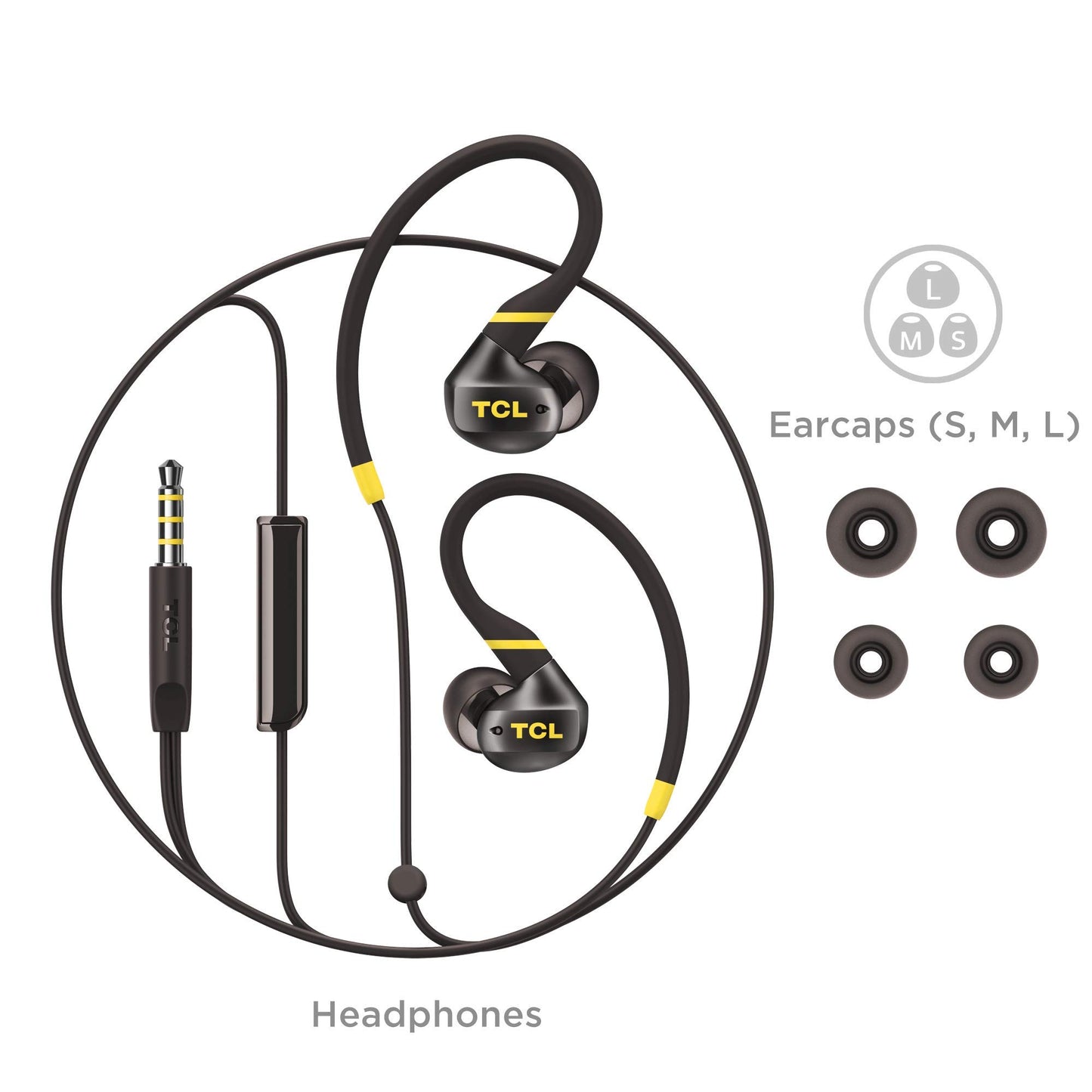 (Open Box) TCL Actv100 Wired in Ear Headphone with Mic (Black)
