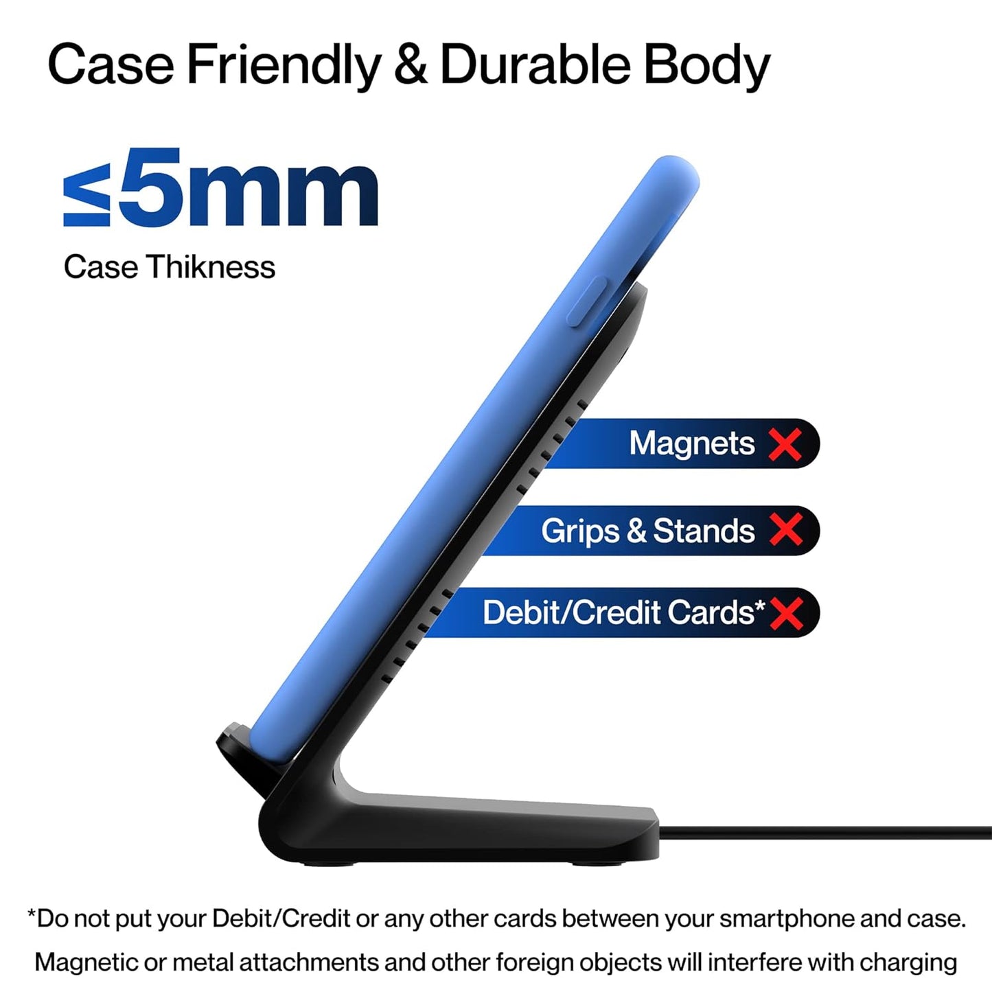(Open Box) Ambrane 15W Wireless Charging Stand for iPhone 14/13/12 Series, Galaxy S23/S22/S21/S20/Note20 Series, OnePlus 9/9 Pro, Apple Watch & Other Qi Devices (Powerpod, Black)