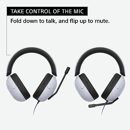 (OPEN BOX)Sony INZONE H3, MDR-G300 Wired Gaming Headset, Over-Ear Headphones with 360 Spatial Sound, USB Wired Over-Ear Professional + USB Connector, flip to Mute mic, App Support & PC Compatible (White)