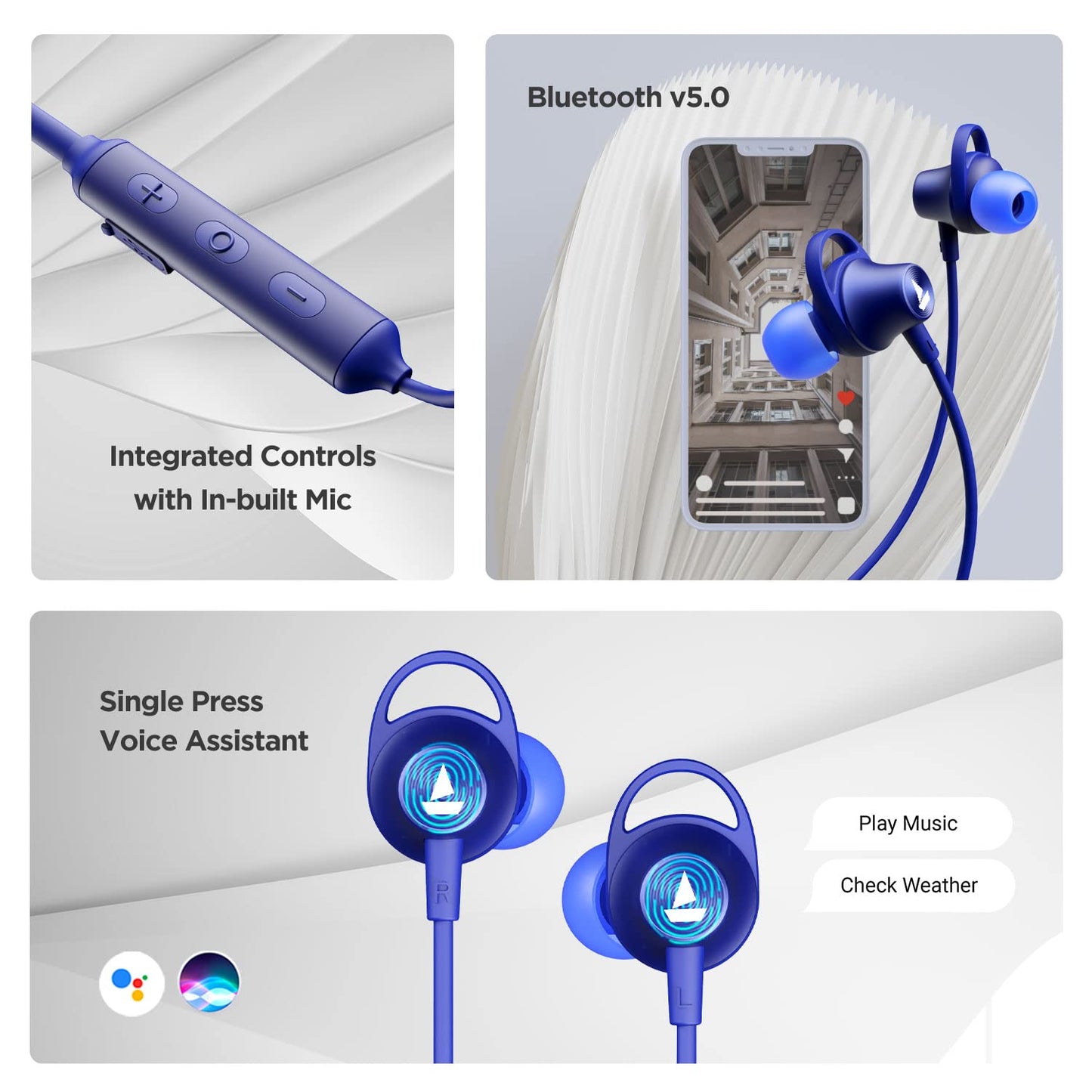 (Open box)boAt Rockerz 245v2 Bluetooth Wireless in Ear Earphones with Upto 8 Hours Playback, 12mm Drivers, IPX5, Magnetic Eartips, Integrated Controls and Lightweight Design with Mic (Navy Blue)