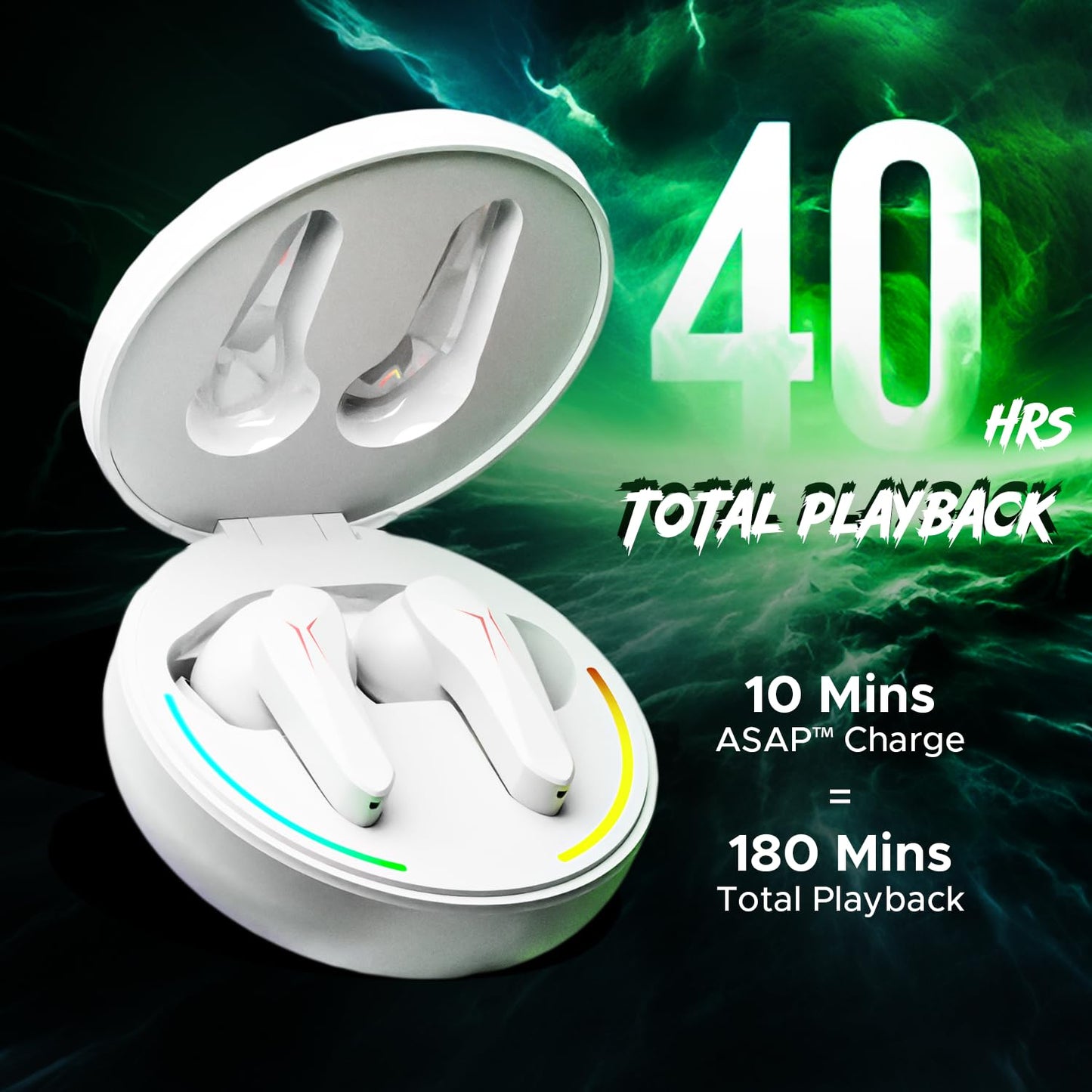 (Open box)boAt Immortal 141 TWS Gaming in Ear Earbuds with Enx?? Tech, Up to 40 Hours Playtime, Beast?? Mode, Ipx4 Resistance, Iwp?? Tech, RBG Lights, & USB Type-C Port(Black Sabre)