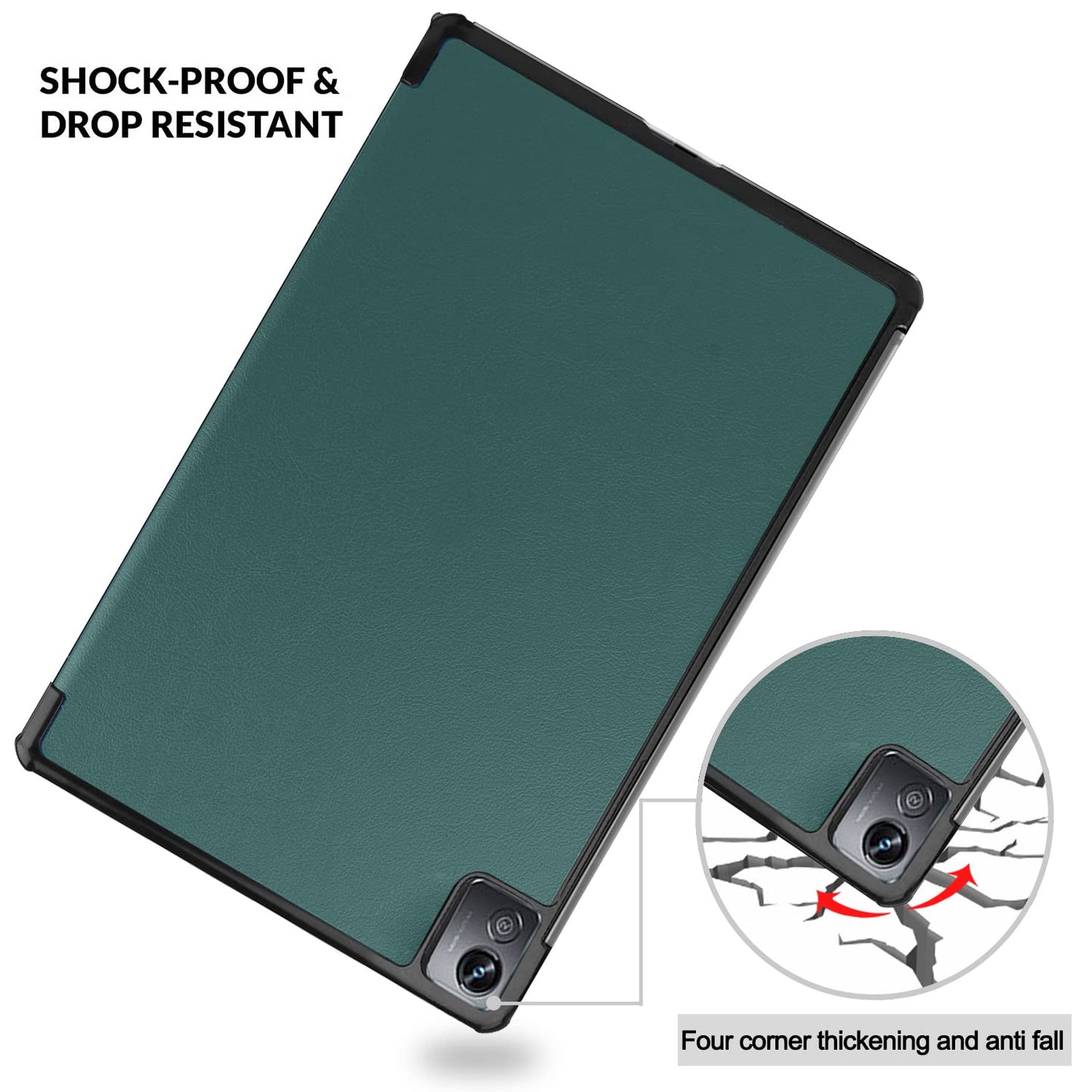 (OPEN BOX)Robustrion Trifold Flip Stand Case Cover for Realme Pad X 11 inch Tablet Cover - Black