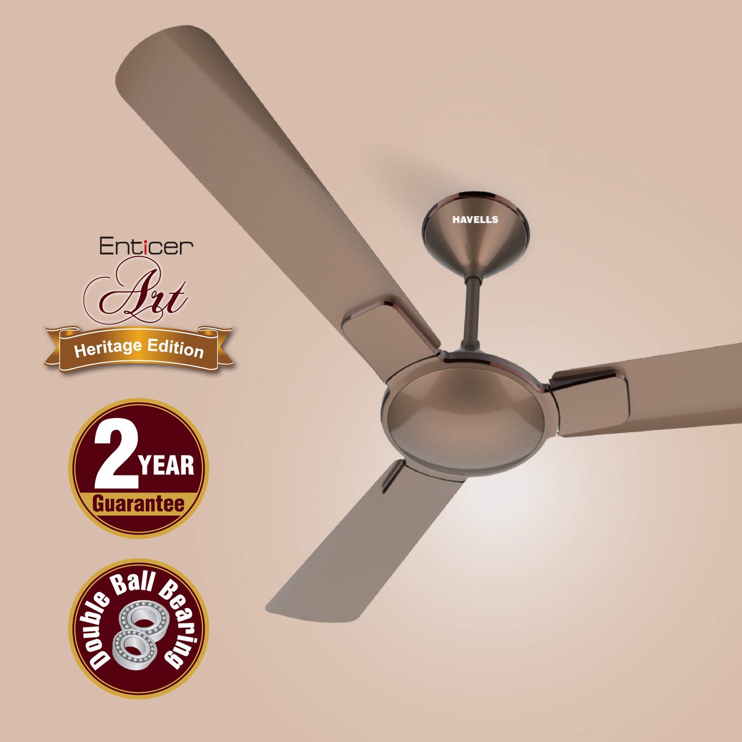 Havells 1200 mm FAN ENTICER ES BEIGE COPPER, 2 Star