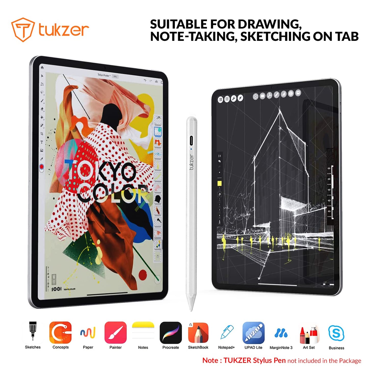 (Open Box)Tukzer 5-Replacement Tip Compatible with Tukzer Stylus Pen for iPad Palm Rejection, 2nd Gen Compatible for (2018-2021) iPad 6/7/8/9 Gen; iPad Pro(11/12.9") iPad Mini (5,2021) iPad Air 3rd Gen(TZ-TIP1)