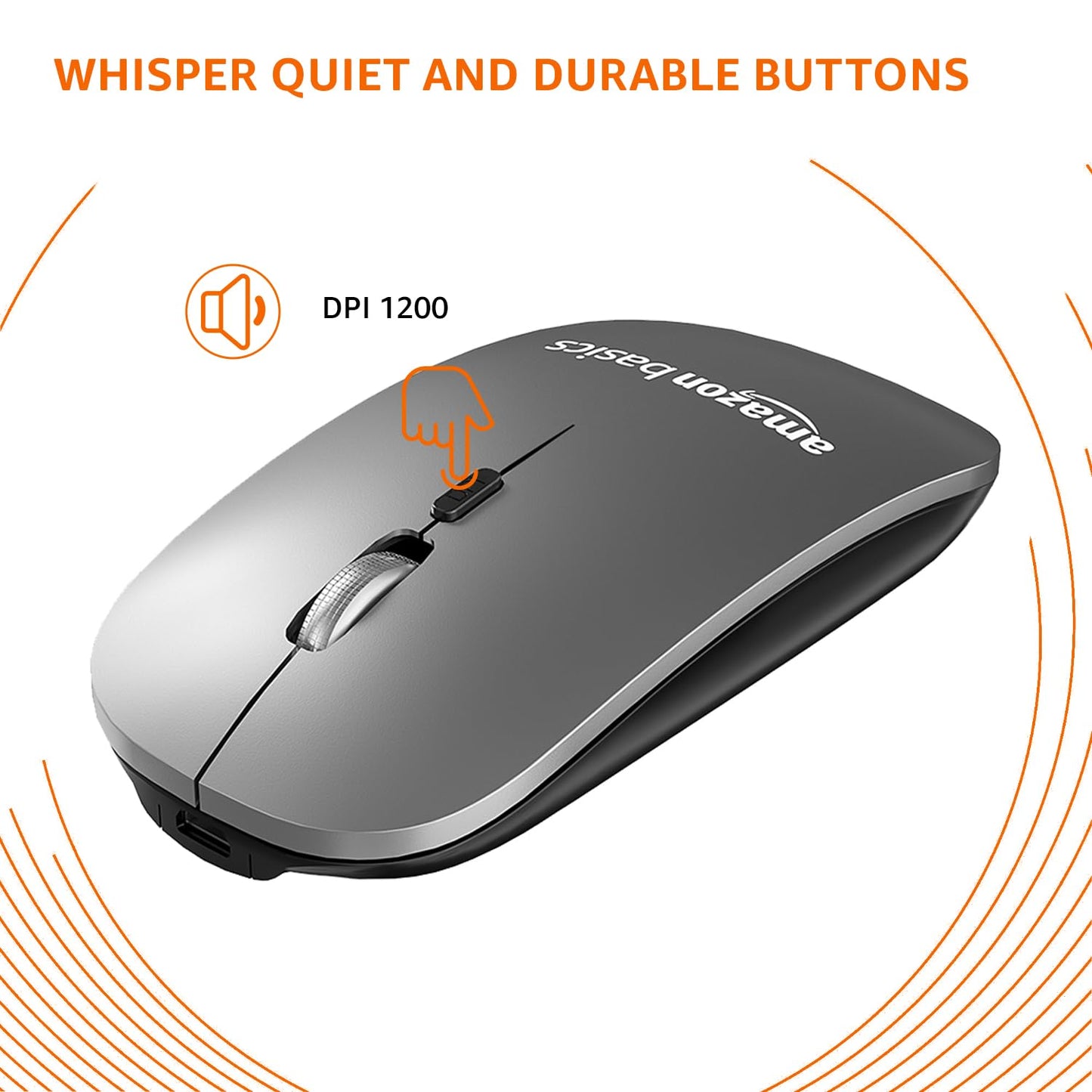 (Open Box) Amazon Basics USB Wireless Keyboard and Mouse Set with Nano Receiver