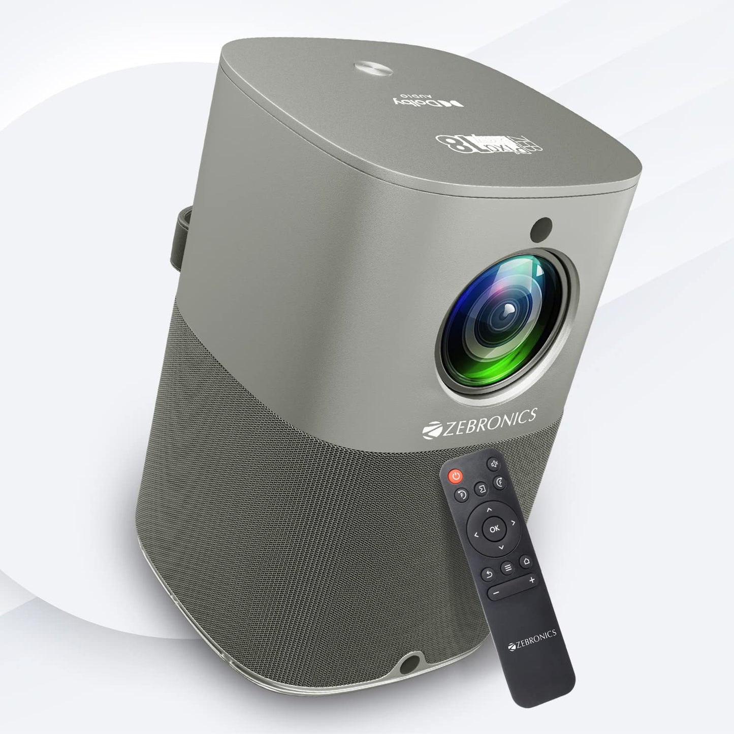 (Open Box) ZEBRONICS PIXAPLAY 22, Smart Projector, 3400 Lumens, 4K Support,160 Inch Screen Size, Supports Bluetooth, HDMI, USB, WiFi, 720p Native, Powerful Speaker, Electronic Focus, APP Support, Miracast