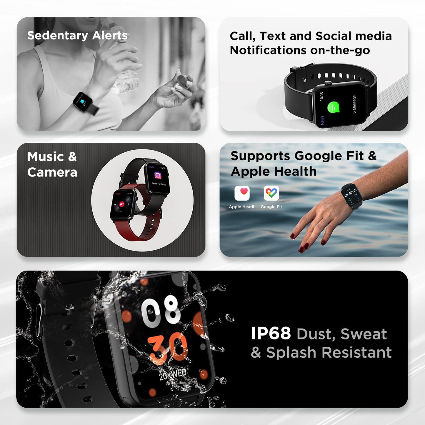 (Without Box) boAt Wave Lite Smart Watch w/ 1.69" (4.2 cm) HD Display, Heart Rate & SpO2 Level Monitor, Multiple Watch Faces, Activity Tracker, Multiple Sports Modes & IP68 (Deep Blue)