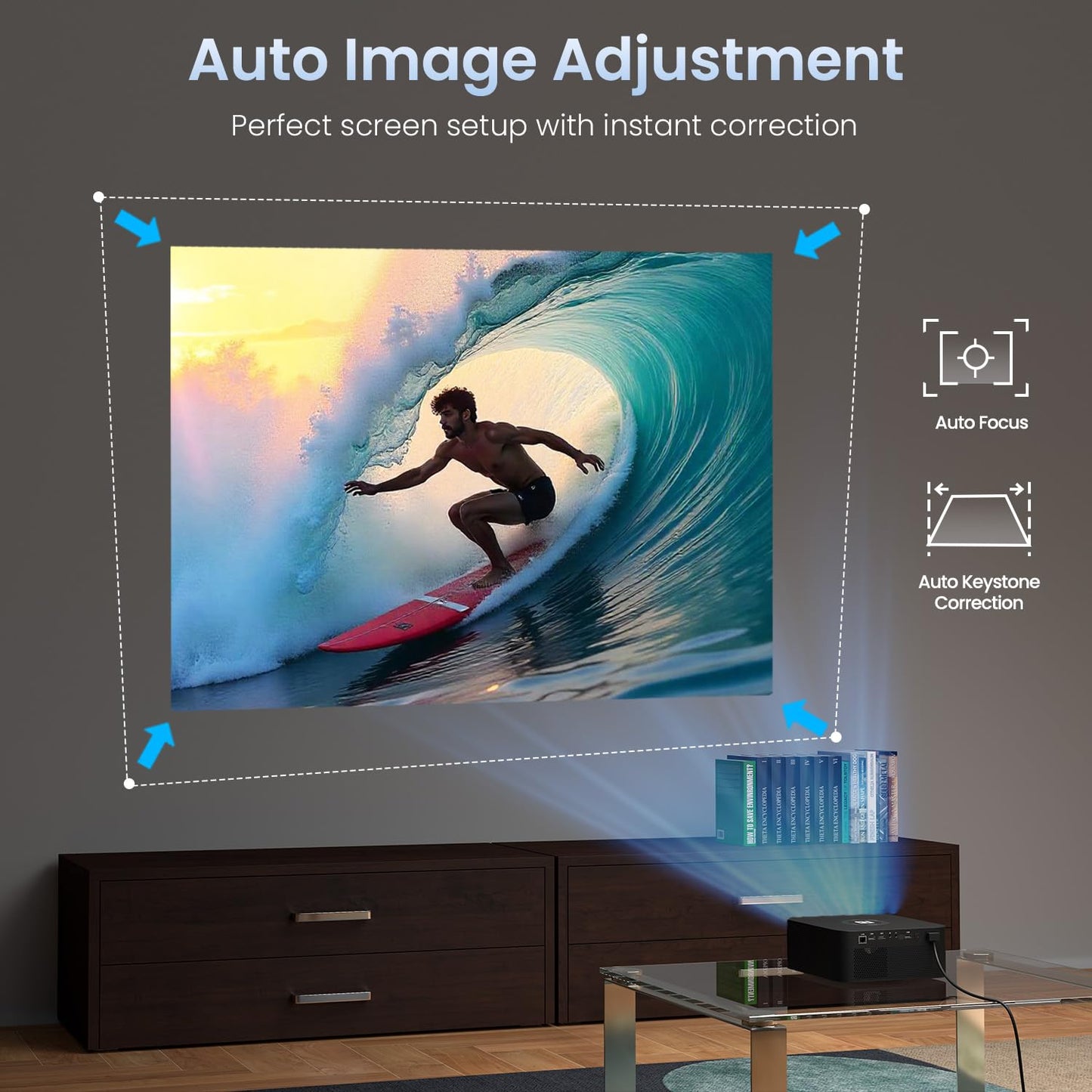 (Open Box) Portronics Beem 440 Smart LED Projector with 720p HD Resolution, Rotatable Design, Built-in Streaming Apps (Netflix, Prime Video, Hotstar), 2000 Lumens, Screen Mirroring, 3 Watts Speaker (White)