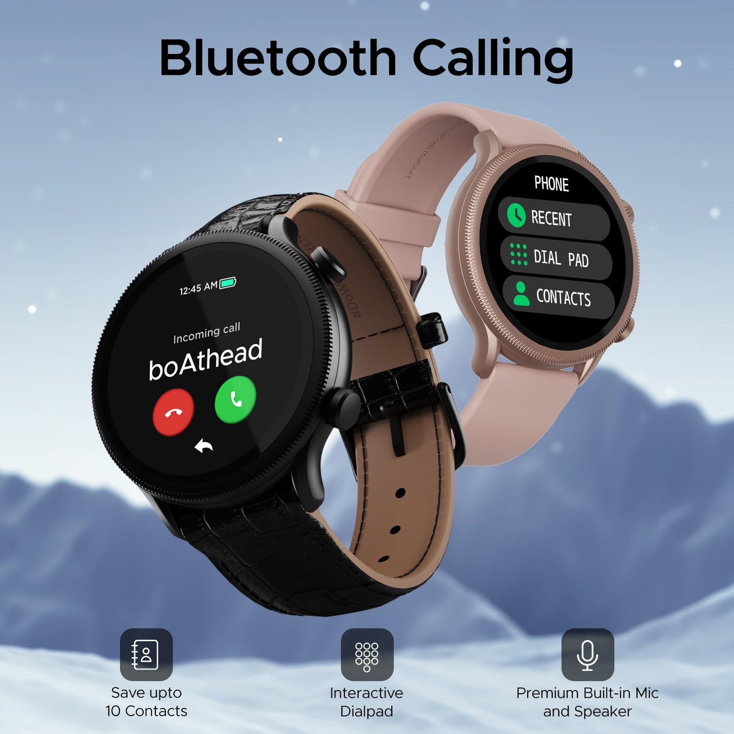 (Without box)boAt Lunar Orb w/ 1.45" (3.6 cm) AMOLED Display, BT Calling, DIY Watch Face Studio, Coins, Crest App Health Ecosystem, Live Cricket & Football Scores, IP67, Smart Watch for Men & Women(Active Black)