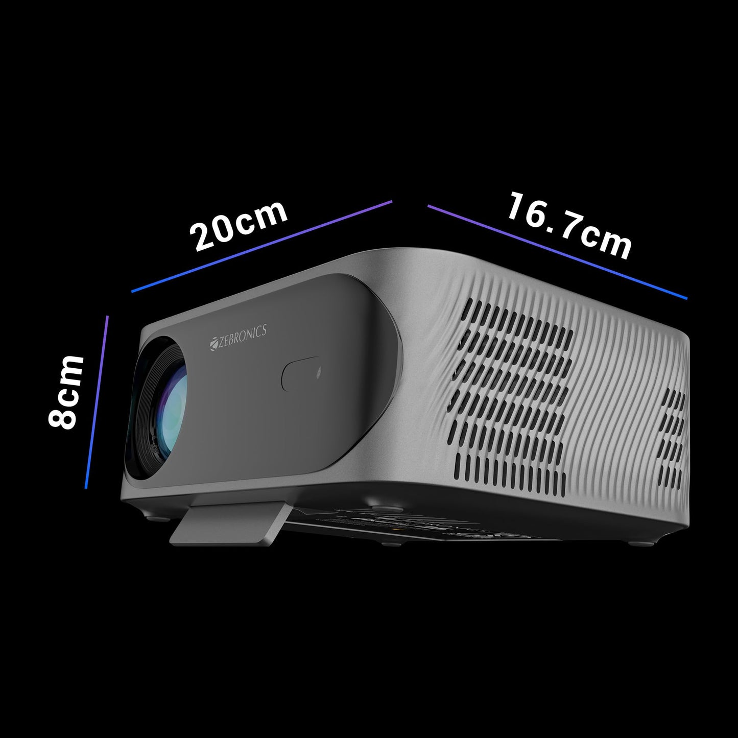 (Open Box) ZEBRONICS PIXAPLAY 15 Smart LED Projector with Dolby Audio, 5500 lumens, 4K Support, 180 Inch Screen Size, Supports Miracast, Bluetooth, USB, HDMI, WiFi, APP Support, 1080p Native