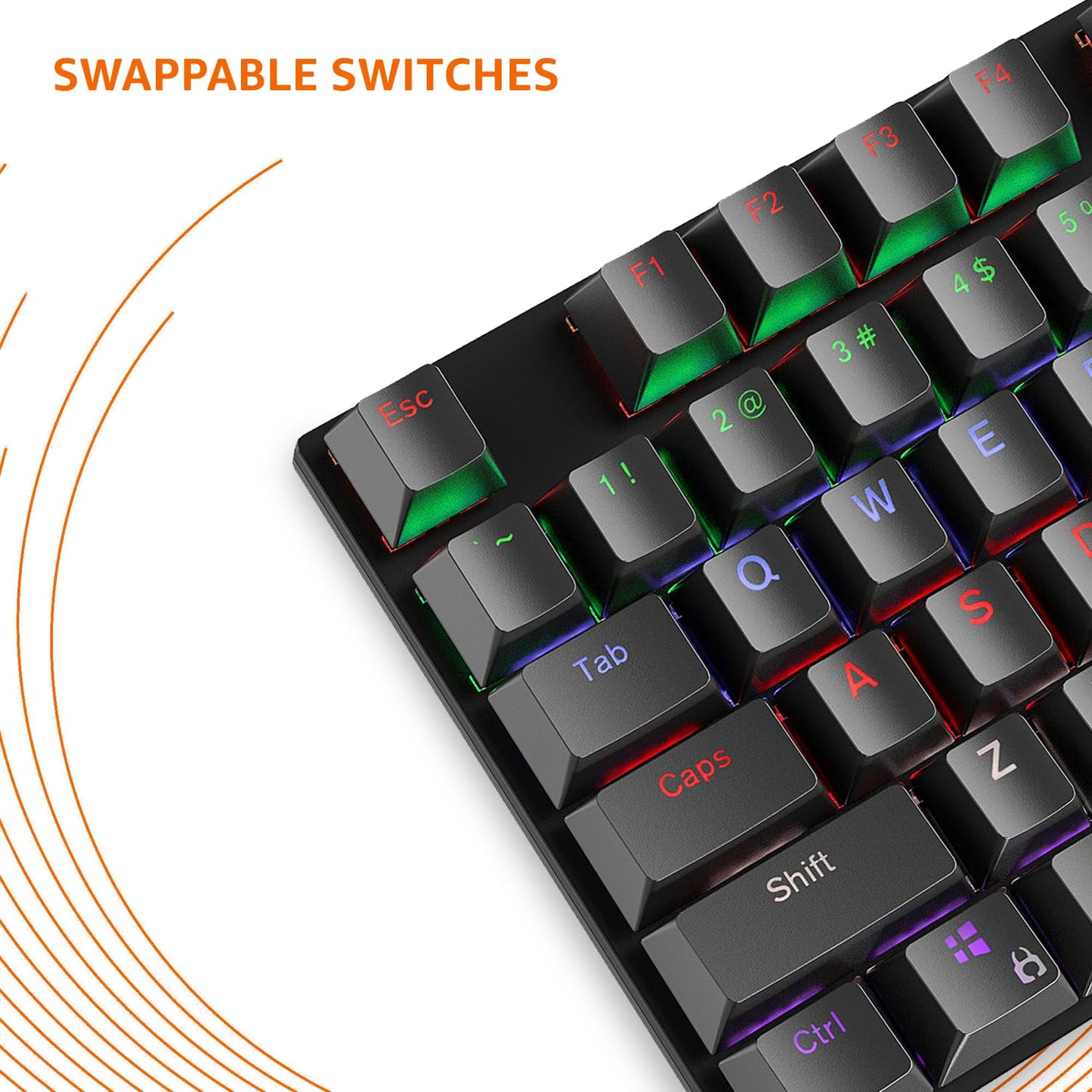 (Open Box) Amazon Basics USB Gaming Keyboard with Multicolour LED Effect | 12 Multimedia Keys |4 LED Modes