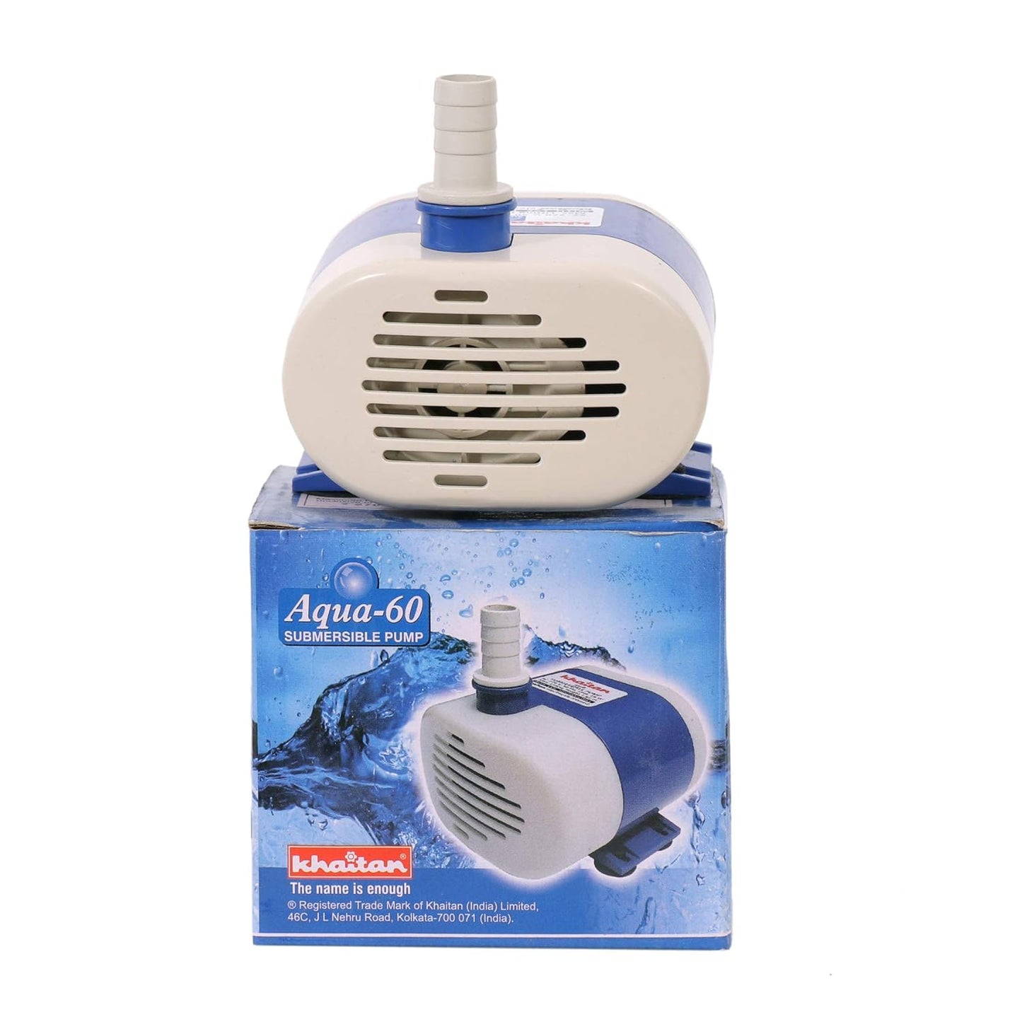 (Open Box) Khaitan Aqua-60 Submersible Pump 18Watt with a Water Flow Control Valve & 3-Way Water Distributor Suitable for Air Cooler, Fountain, Aquarium & Ganesh Murti Decoration