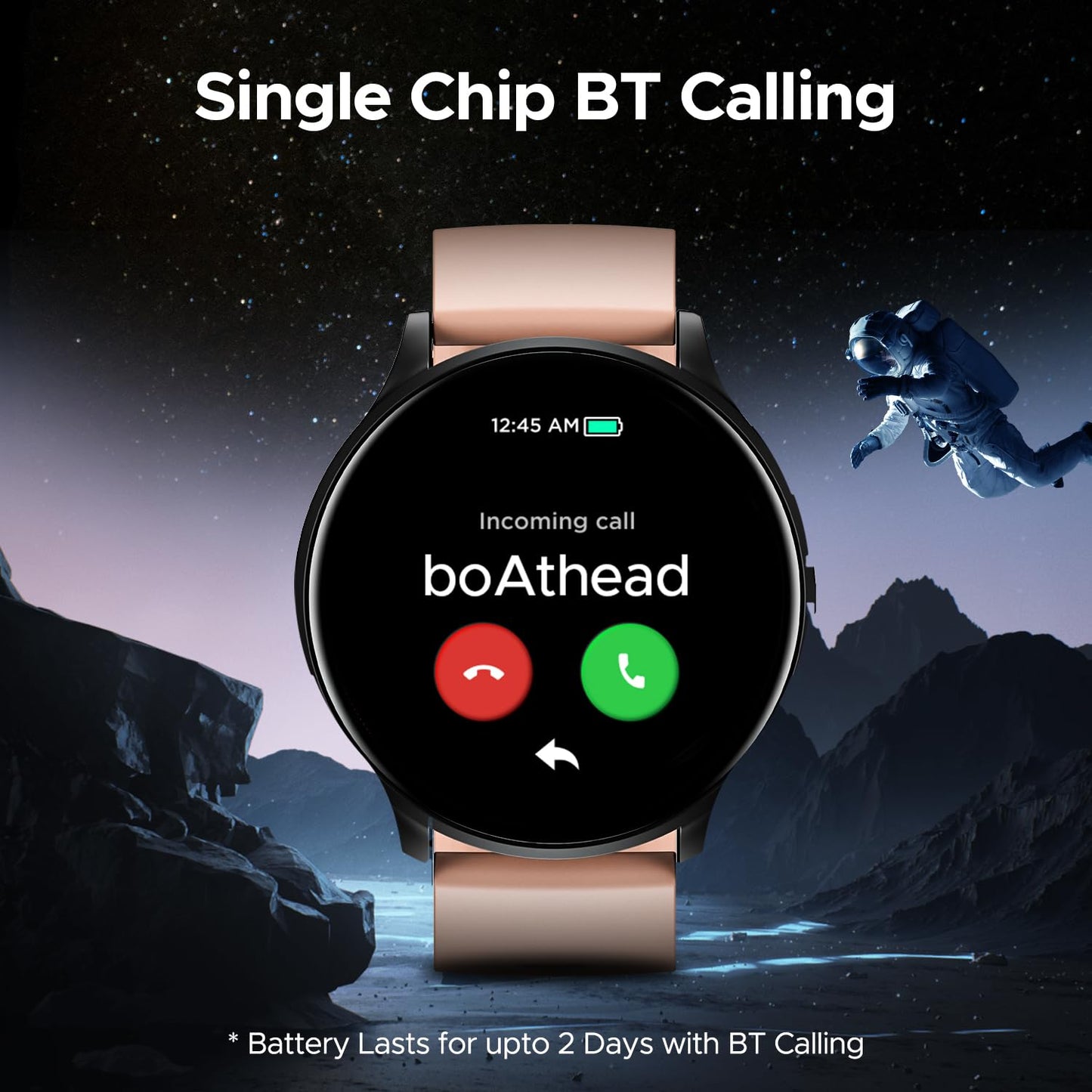 (Without box)boAt Lunar Orb w/ 1.45" (3.6 cm) AMOLED Display, BT Calling, DIY Watch Face Studio, Coins, Crest App Health Ecosystem, Live Cricket & Football Scores, IP67, Smart Watch for Men & Women(Active Black)