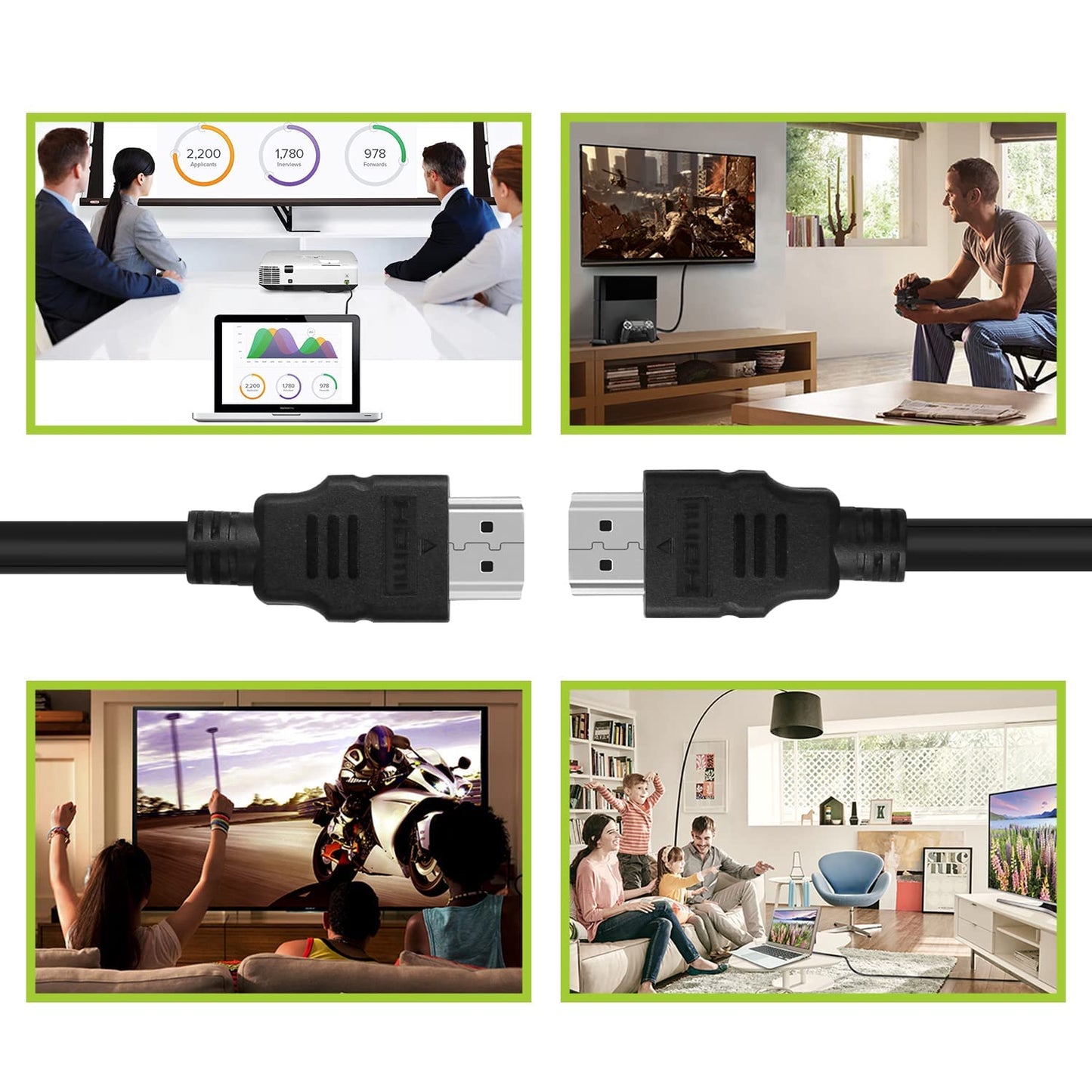 (Open Box)Tizum Flat HDMI 1.8 M HDMI Cable - Cable for Television, DVD Player