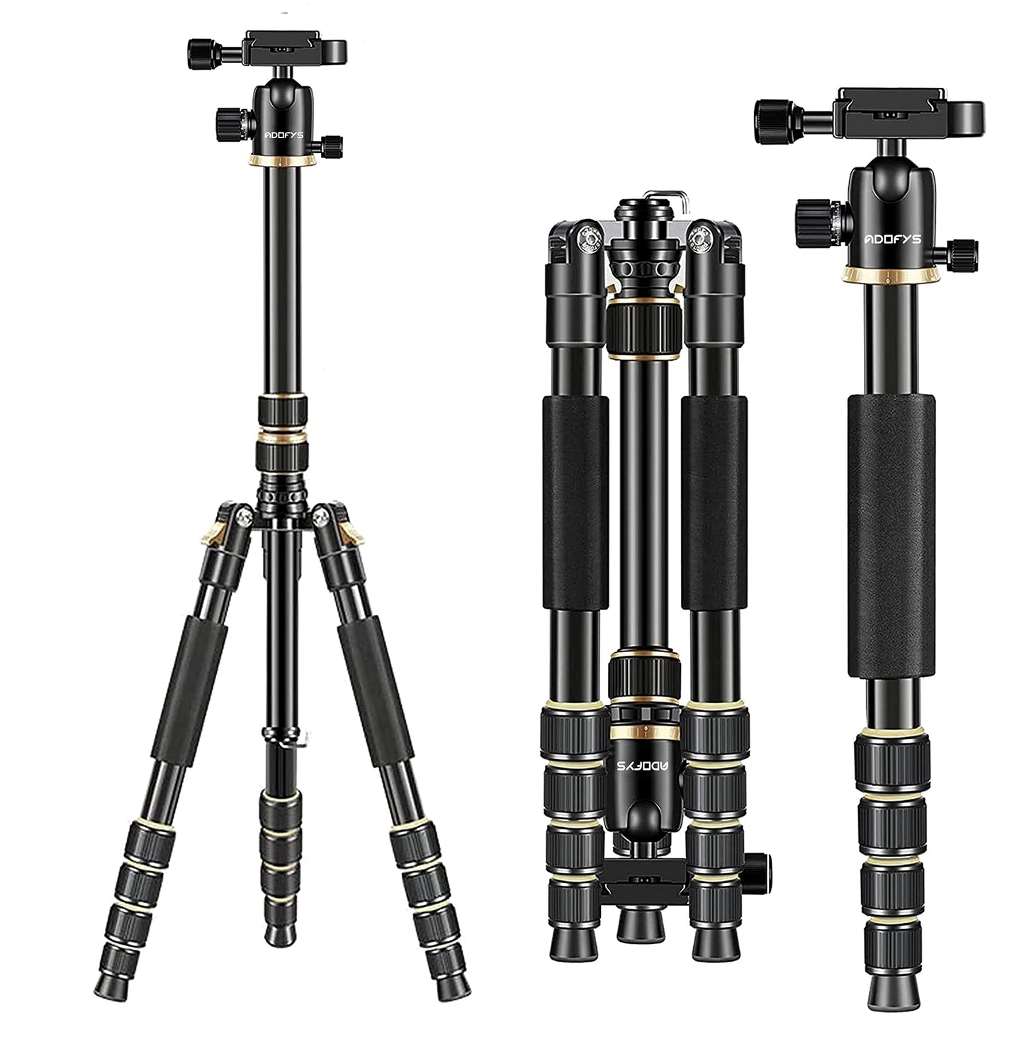 (Open Box) Adofys 70” Aluminium Camera Tripod with Travel Bag and Phone Holder |Operating Height: 70 inch | Maximum Load Capacity up to 5kg | Compatible with All Cameras, Cell Phones, Projector, Webcam