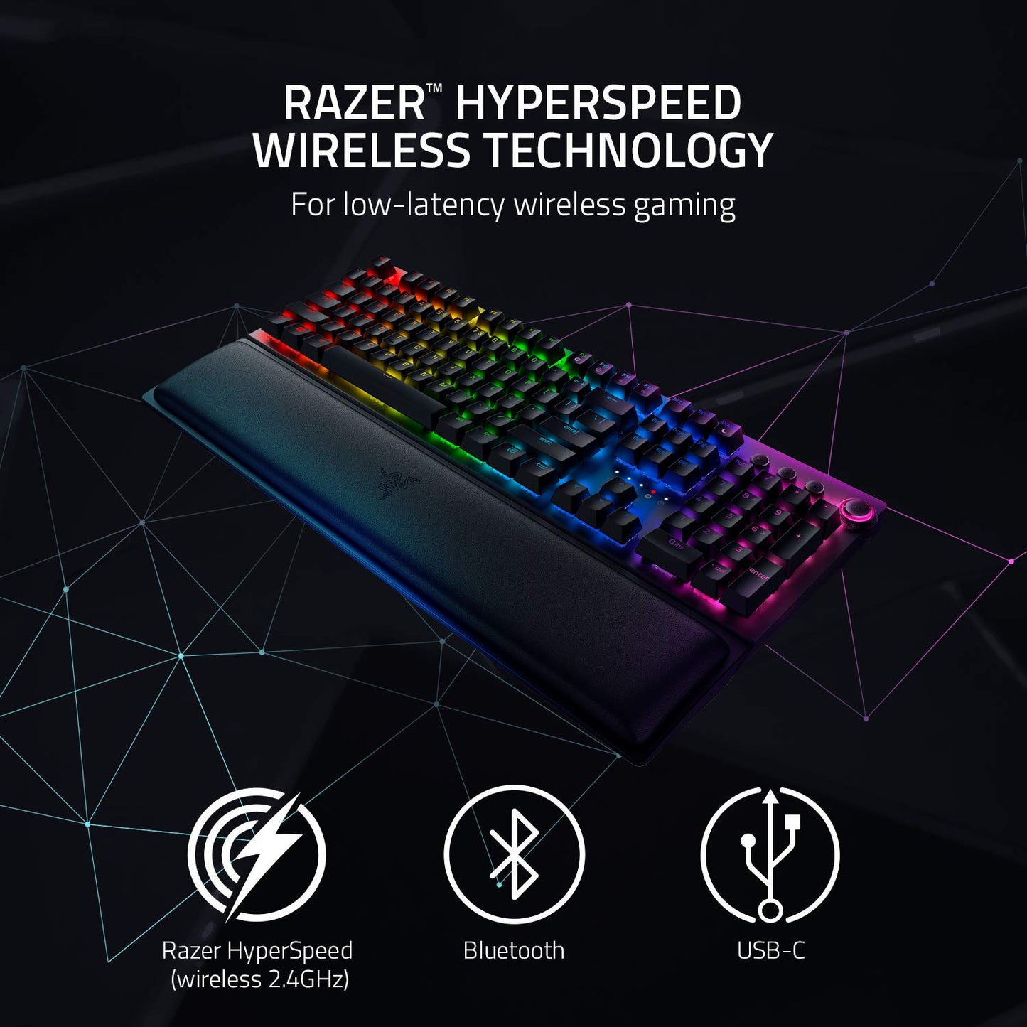(Open Box) Razer BlackWidow V3 Pro Mechanical Wireless Gaming Keyboard: Green Mechanical Switches - Tactile & Clicky - Chroma RGB Lighting - Doubleshot ABS Keycaps - Transparent Switch Housing - Bluetooth/2.4GHz
