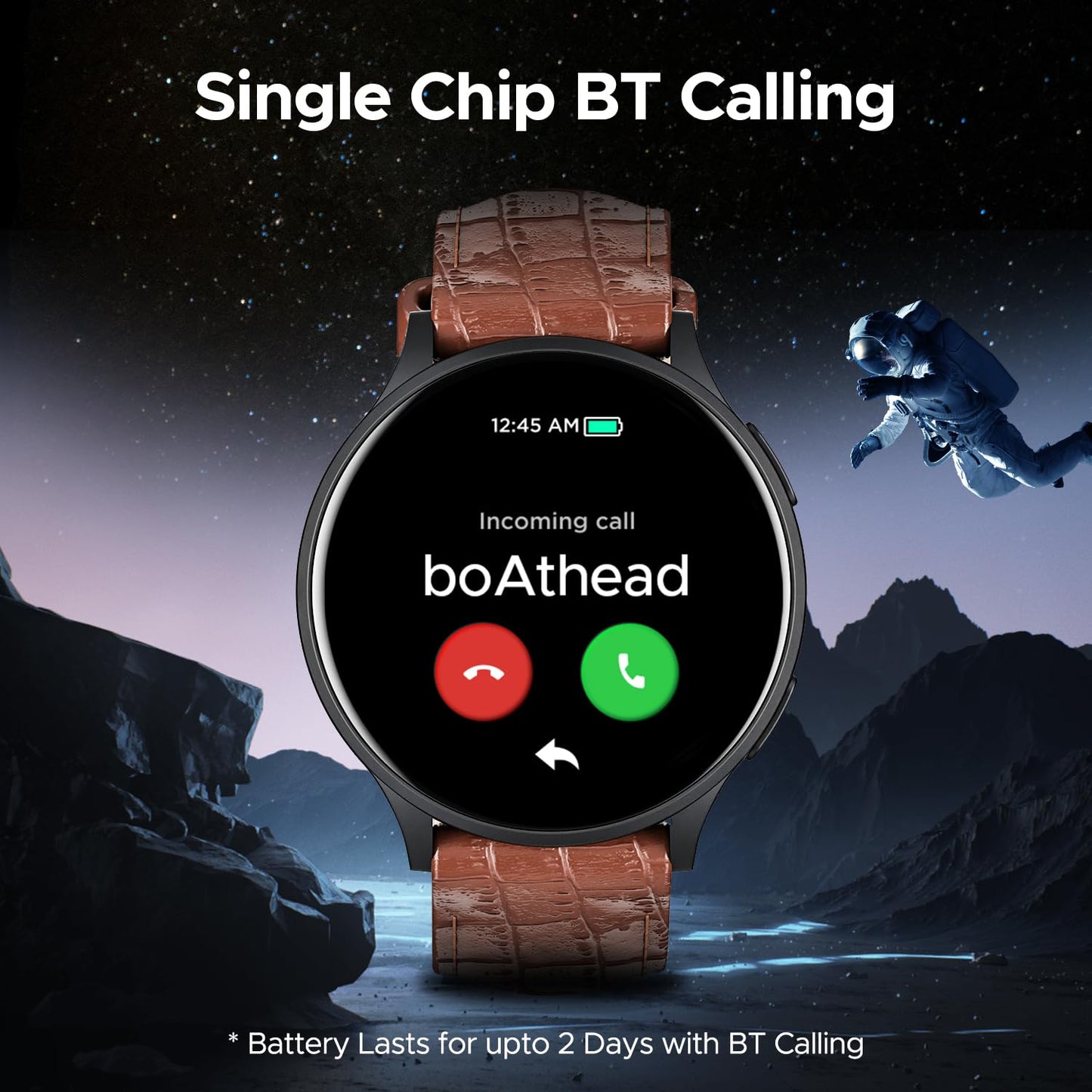 (Without box)boAt Lunar Orb w/ 1.45" (3.6 cm) AMOLED Display, BT Calling, DIY Watch Face Studio, Coins, Crest App Health Ecosystem, Live Cricket & Football Scores, IP67, Smart Watch for Men & Women(Active Black)