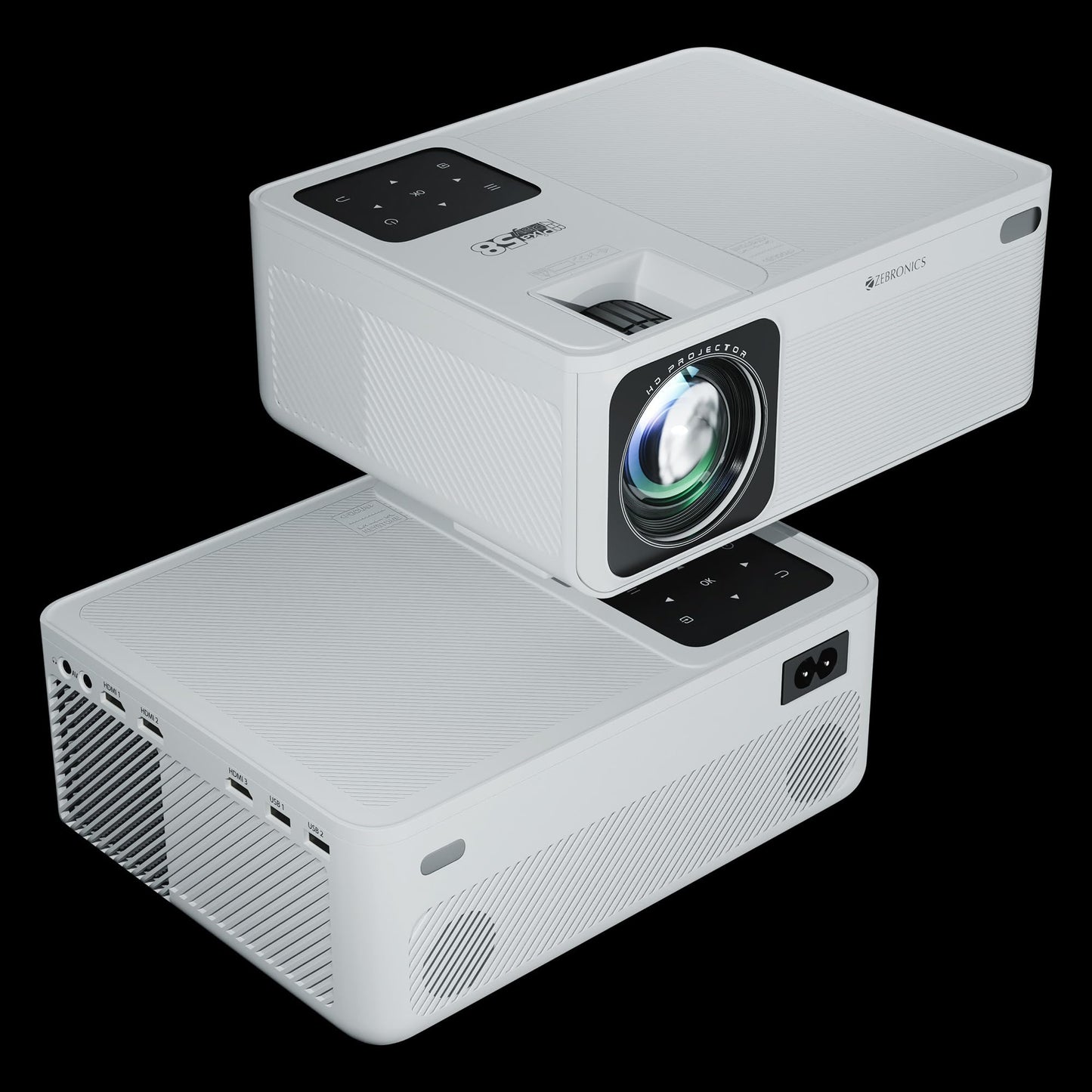 (Open Box) ZEBRONICS PIXAPLAY 15 Smart LED Projector with Dolby Audio, 5500 lumens, 4K Support, 180 Inch Screen Size, Supports Miracast, Bluetooth, USB, HDMI, WiFi, APP Support, 1080p Native