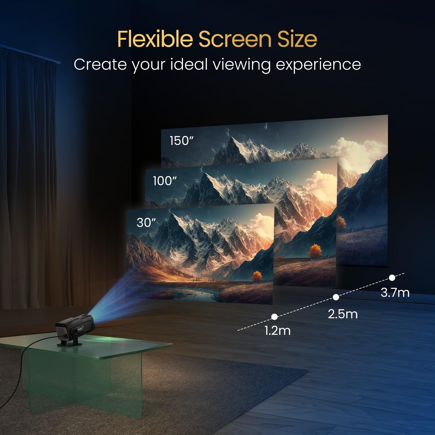 (Open Box) Portronics Beem 440 Smart LED Projector with 720p HD Resolution, Rotatable Design, Built-in Streaming Apps (Netflix, Prime Video, Hotstar), 2000 Lumens, Screen Mirroring, 3 Watts Speaker (White)