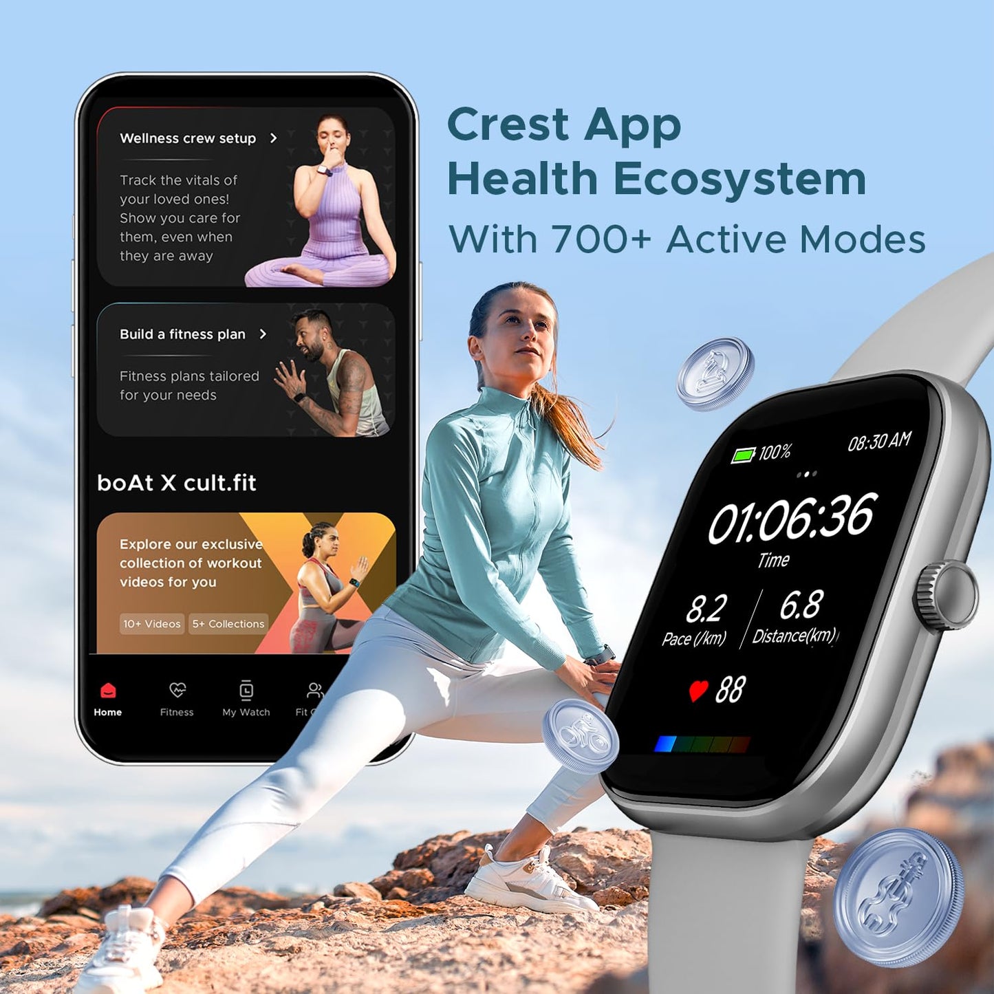 (Open Box) boAt Wave Sigma w/ 2.01" (5.1 cm) HD Display,Bluetooth Calling, Coins, DIY Watch Face Studio, 700+ Active Modes, HR&SpO2 Monitoring, Energy and Sleep Scores, Smart Watch for Men & Women(Active Black)