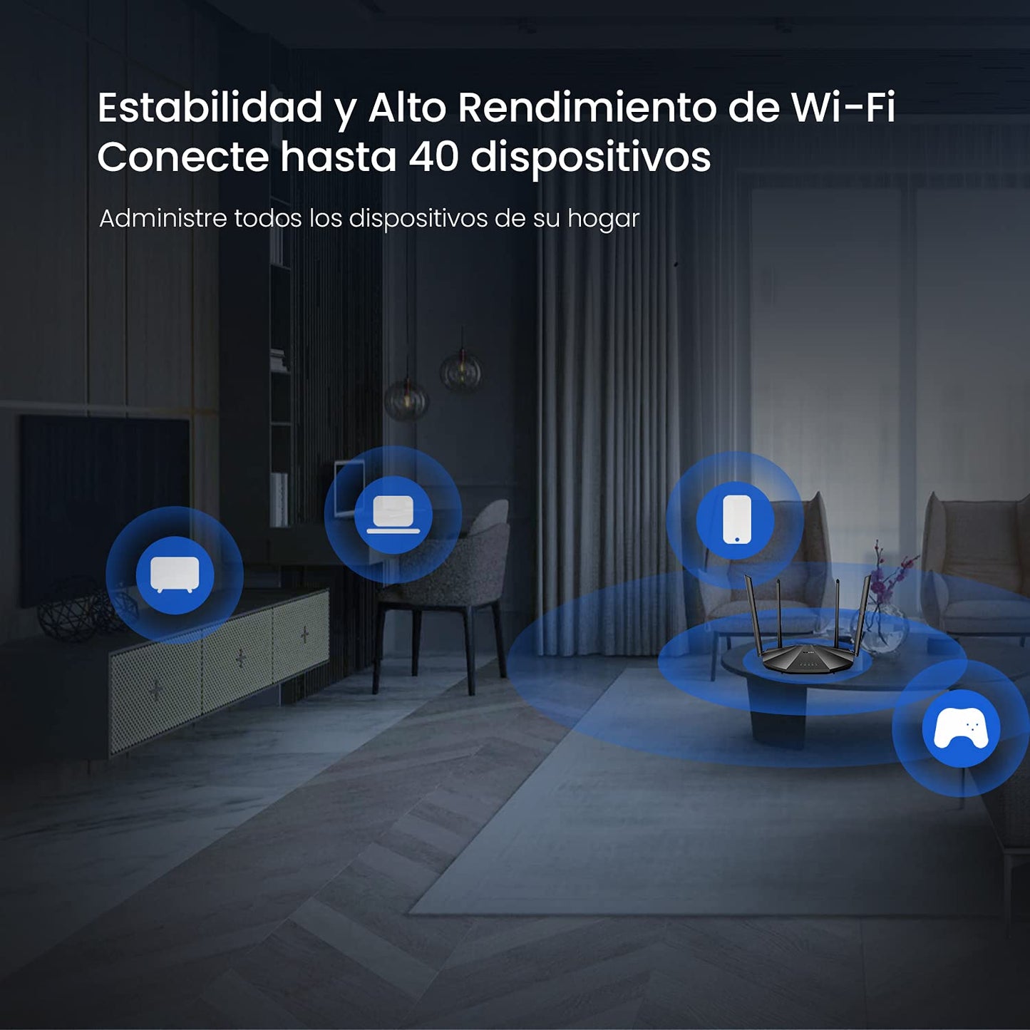 (Open Box) Tenda AC21 2100Mbps Dual Band Gigabit Wireless Router, MU-MIMO, Easy Setup, Supports Guest Network, Parental Control, Client Filter, IPv6 (Black, Not a Modem)