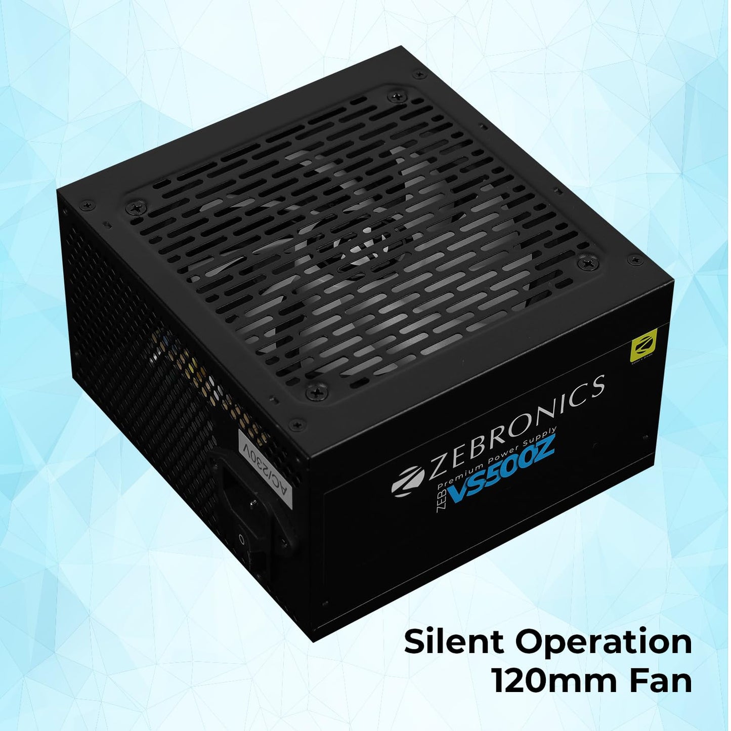 (Open Box)Zebronics 450W Black Gold Power Supply with 3X SATA connectors, 2X Molex, 80mm Built-in Fan, Extra Long Cables, 1.2 Meter Power Cable and Suitable for Regular use Computers