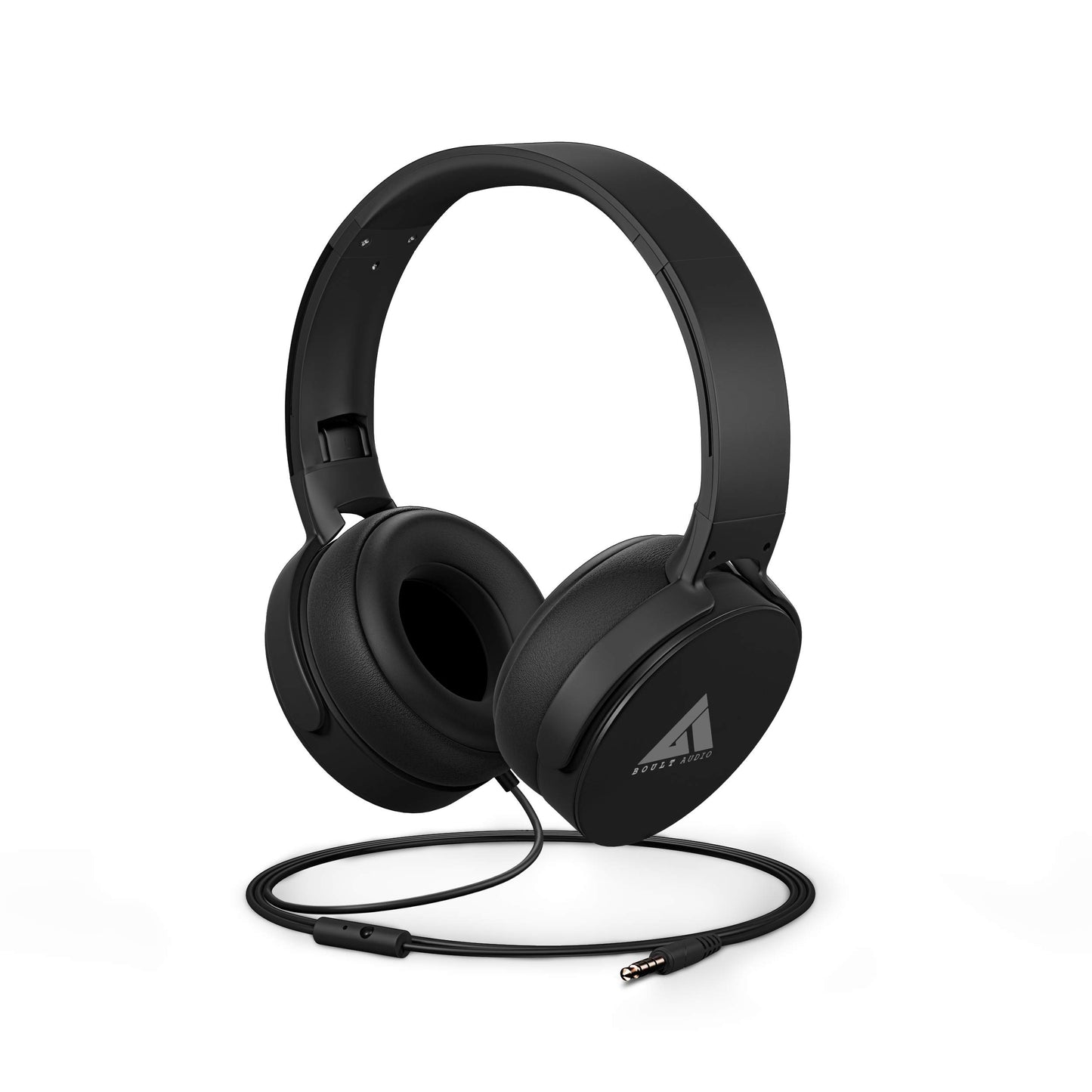 (Open Box) Boult Audio Bass Buds Q2 Lightweight Stereo Wired Over Ear Headphones Set with Mic with Deep Bass, Comfortable Ear Cushions, & Long Cord (Black)