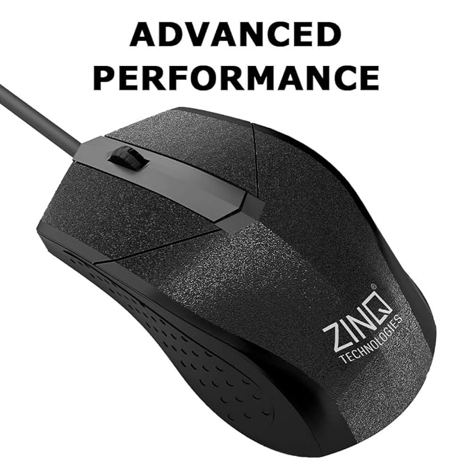 (Open Box) Zinq Technologies ZQ233 Wired Mouse with 1000DPI, 10 Million Clicks Lifespan for Laptop and Desktop (Black)