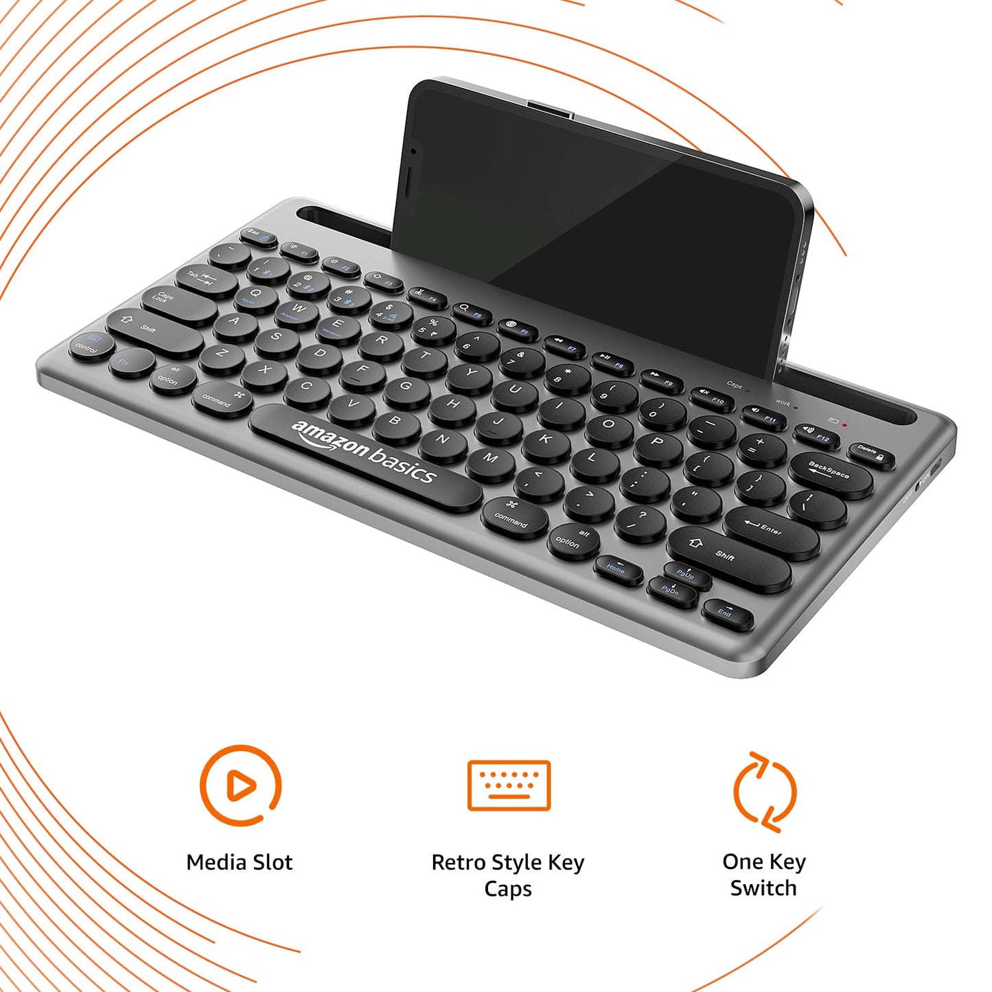 (Open Box) Amazon Basics USB Wireless Keyboard and Mouse Set with Nano Receiver
