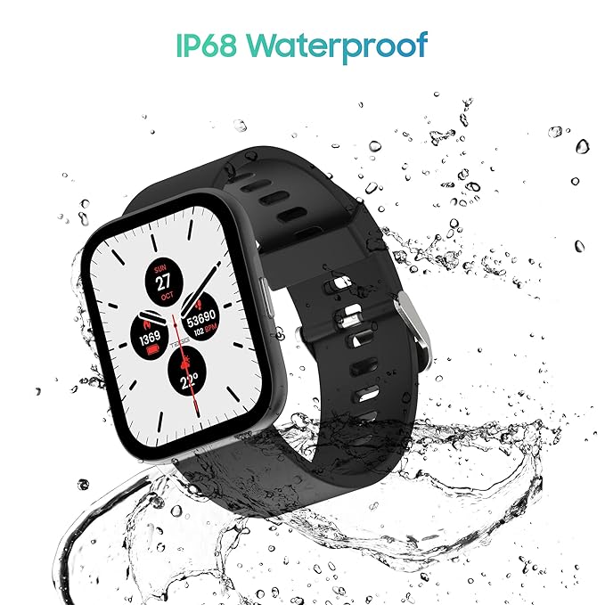 (Open Box) TAGG Verve MAX Smartwatch || 1.78'' Large Hi-Res Display || 24 Sports Modes, Waterproof || Heart-Rate, Blood Oxygen & BP Monitor || Live Watch Faces, in-App GPS, Calculator and Games