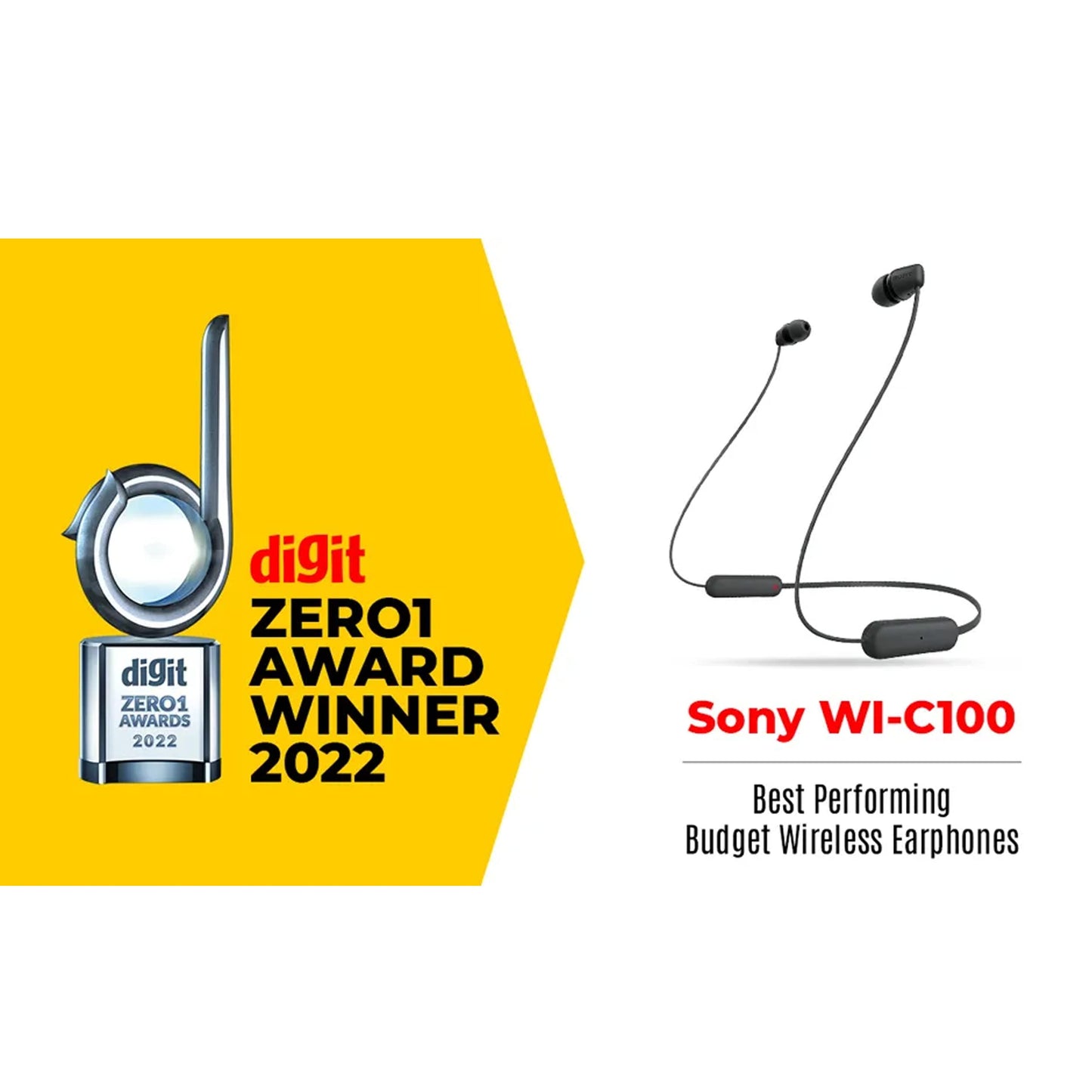 (Open box)Sony WI-C100 Wireless Headphones with Customizable Equalizer for Deep Bass & 25 Hrs Battery, DSEE-Upscale, Splash Proof, 360RA, Fast Pair, in-Ear Bluetooth Headset with mic for Phone Calls (Black)