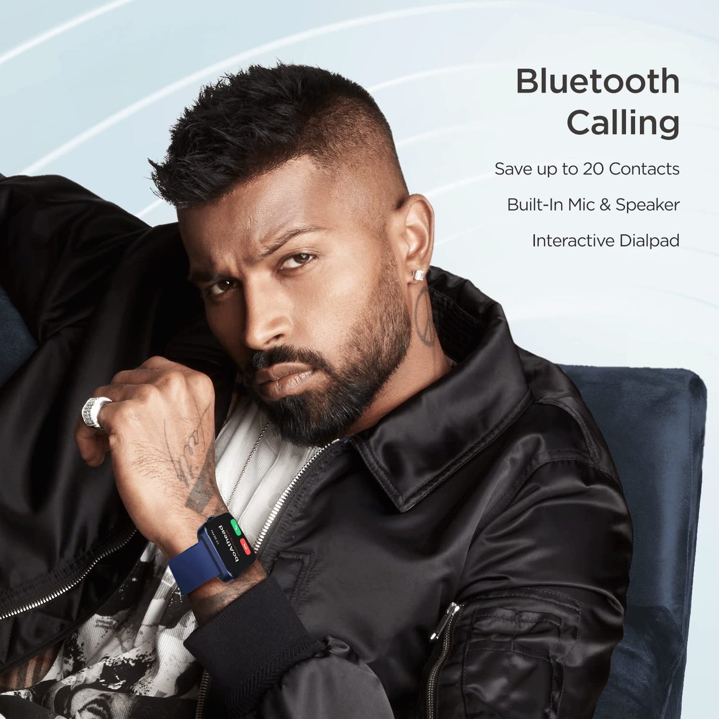 (Open Box)boAt Wave Leap Call Smart Watch w/ 1.83" (4.6 cm) HD Display, Advanced Bluetooth Calling, Coins,Multiple Watch Faces, Multi-Sports Modes, IP68, HR & SpO2, Metallic Design, Weather Forecasts(Deep Blue)