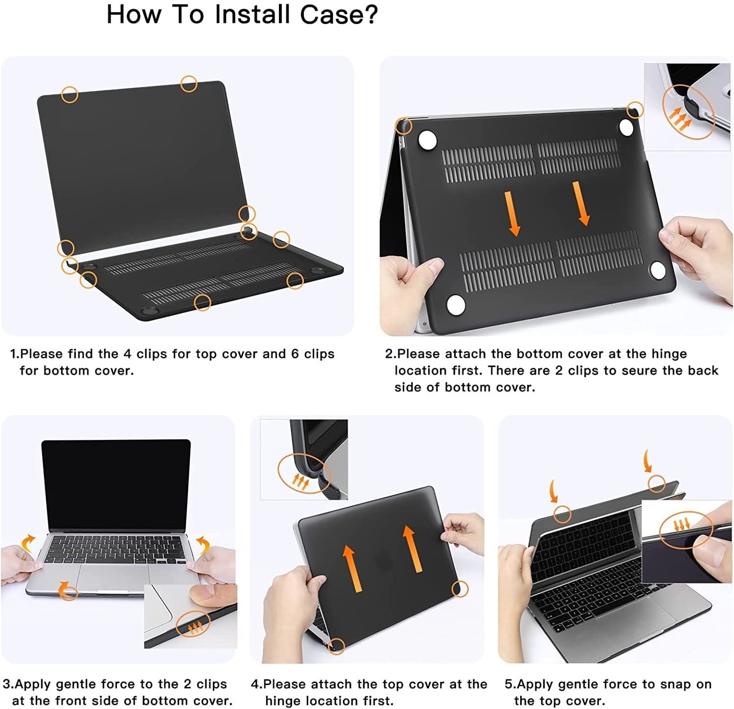 (OPEN BOX)MOCA Case for MacBook Air 13.6 inch Case 2022 2023 2024 Release M3 A3113 M2 A2681 with Touch ID,Hard Shell Case Cover (Frost Clear)