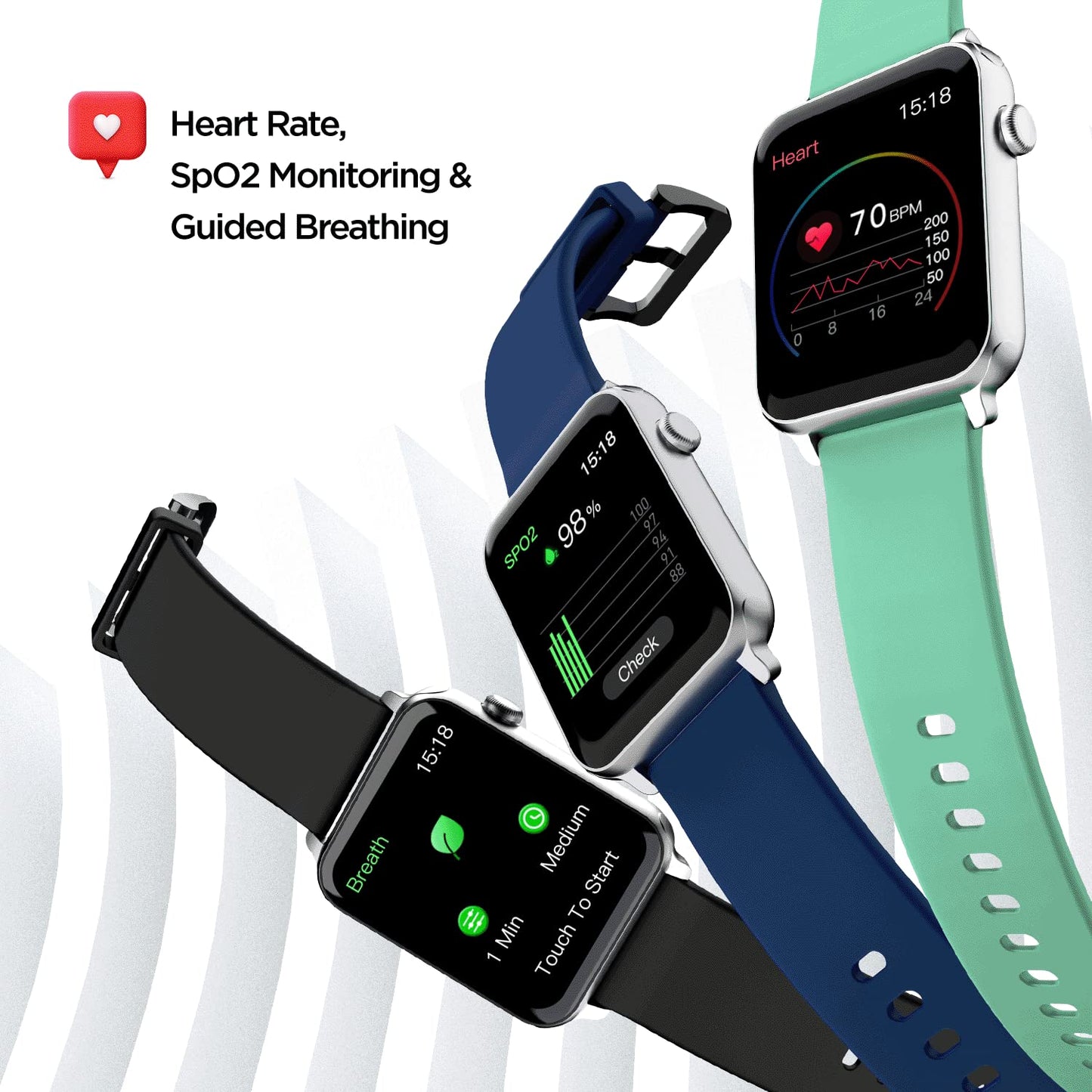(Without Box)boAt Wave Call Smart Watch, Smart Talk w/Advanced Dedicated Bluetooth Calling Chip, 1.69 HD Display w/ 550 NITS & 70% Color Gamut, 150+ Watch Faces, Multi-Sport Modes,HR,SpO2(Caribbean Green)