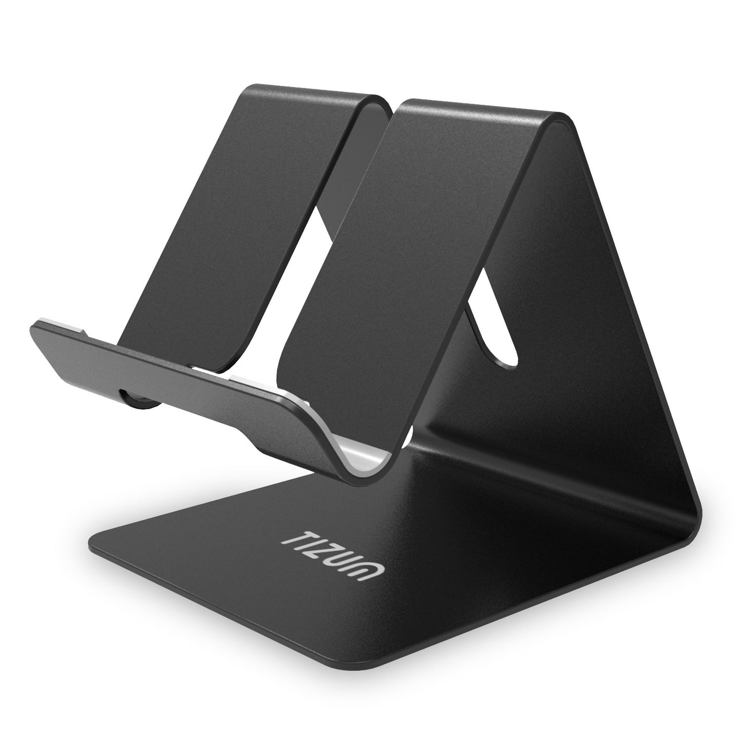 (Open Box) Tizum Aluminium Portable Stand with Convenient Charging Port Design for All Smartphone Mobile Holder - Silver